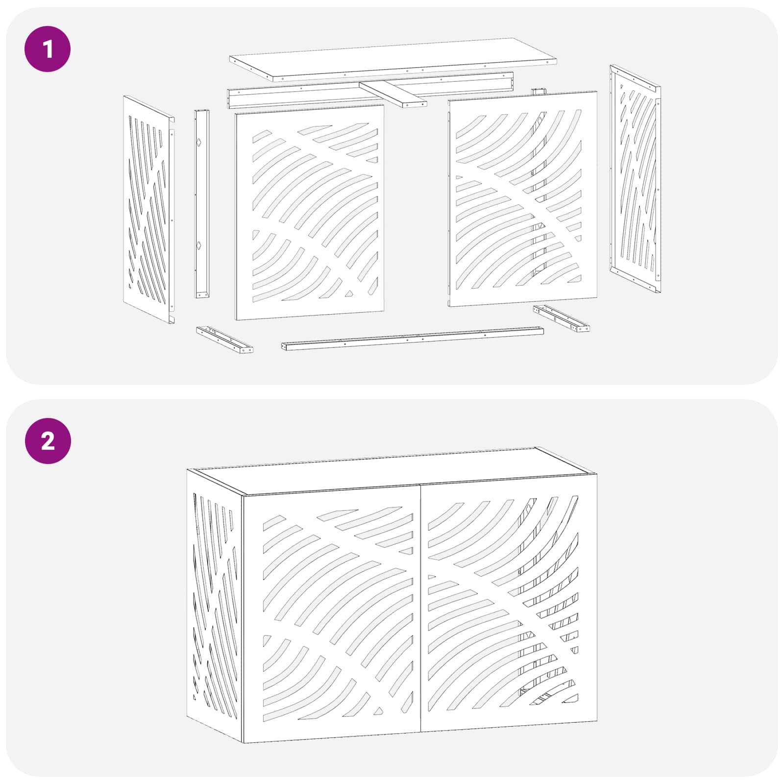 Air Conditioner Cover Steel Black 90x40x60cm
