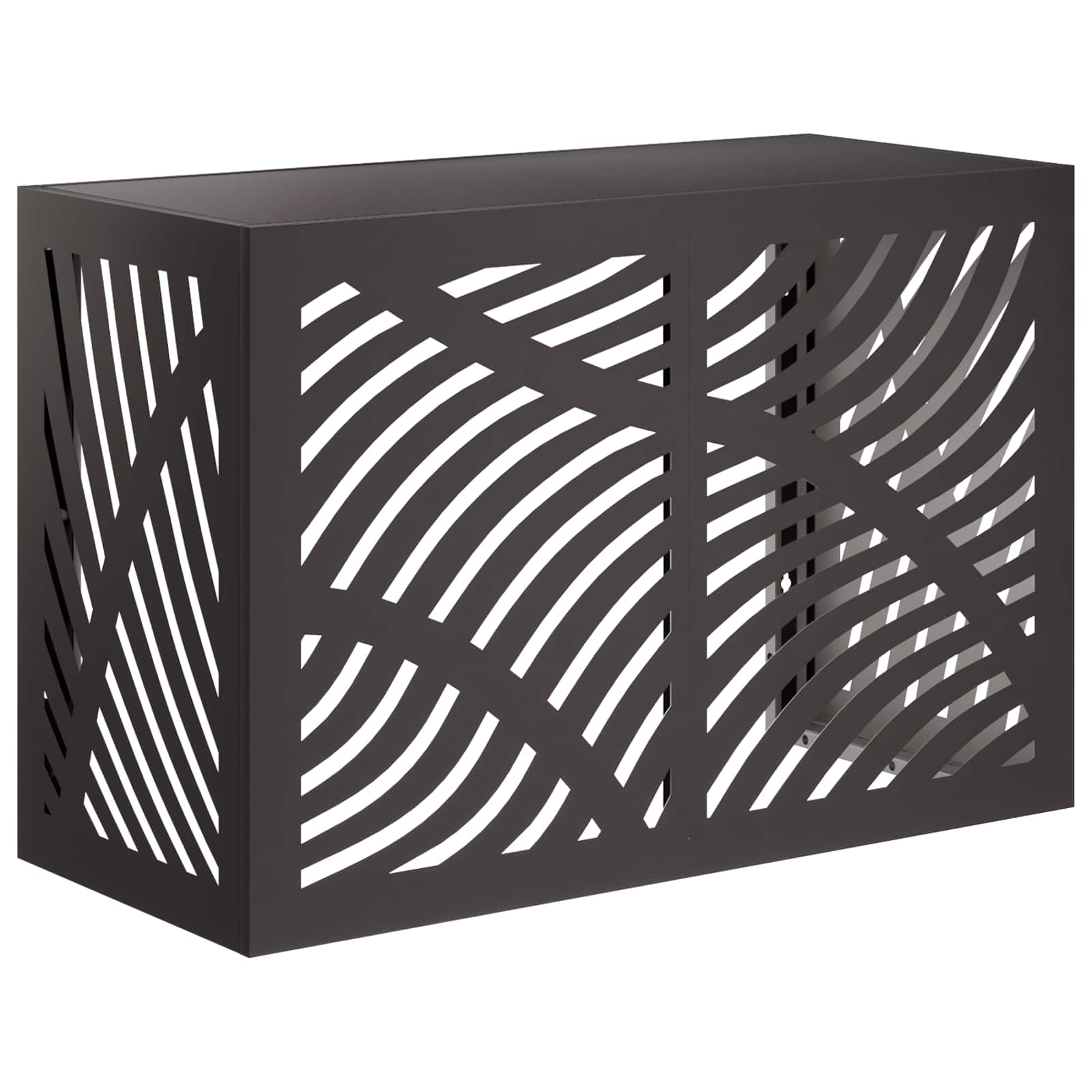 Air Conditioner Cover Steel Black 90x40x60cm