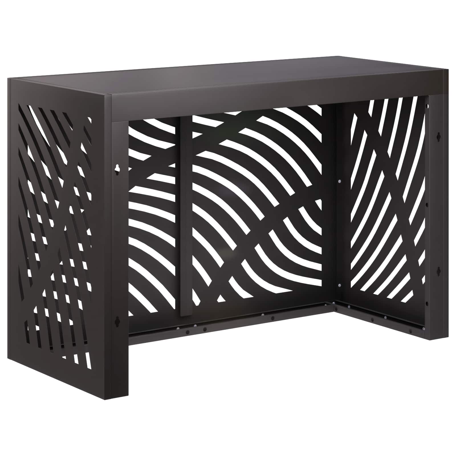 Air Conditioner Cover Steel Black 90x40x60cm