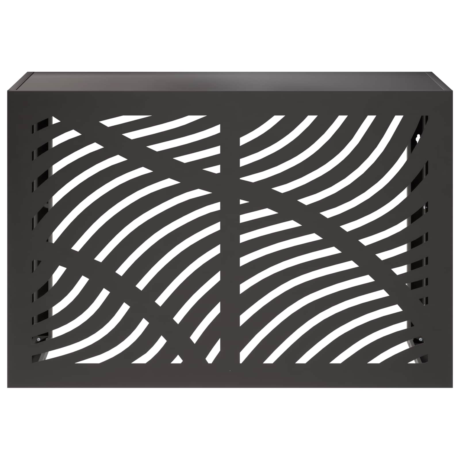 Air Conditioner Cover Steel Black 90x40x60cm