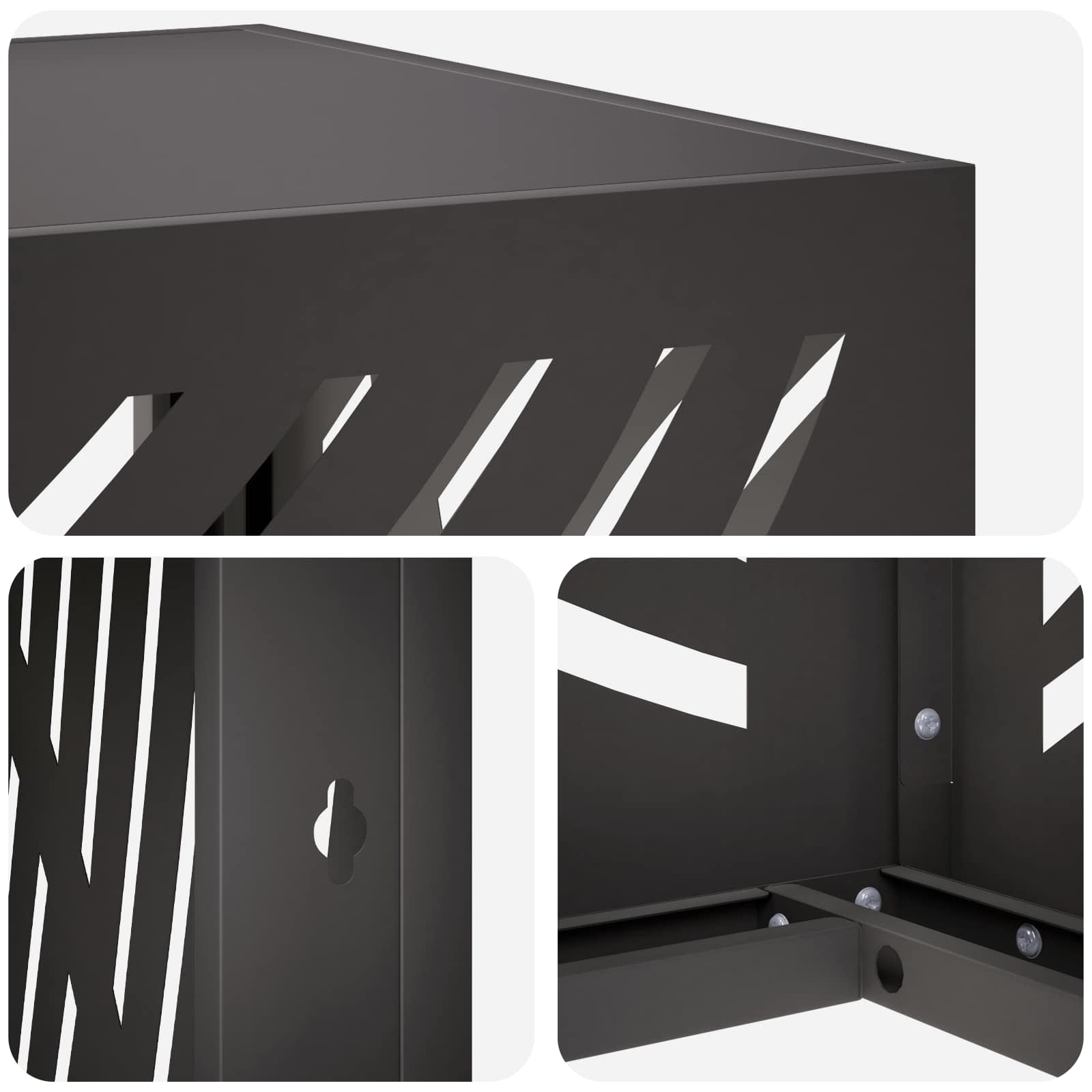 Air Conditioner Cover Steel Black 100x50x70cm