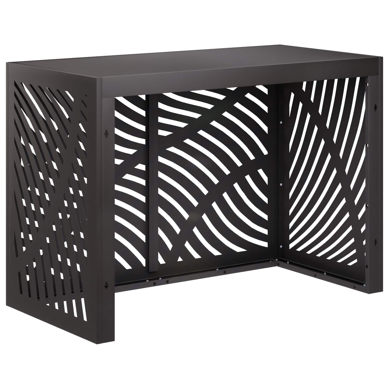 Air Conditioner Cover Steel Black 100x50x70cm