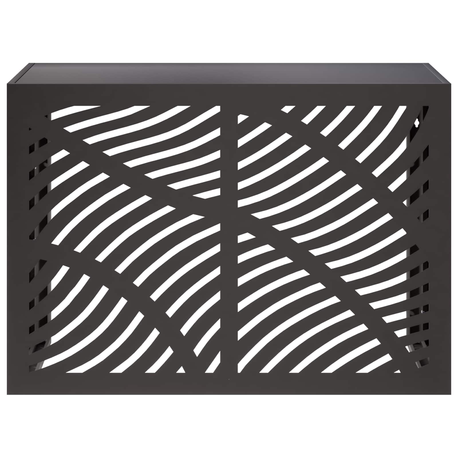 Air Conditioner Cover Steel Black 100x50x70cm
