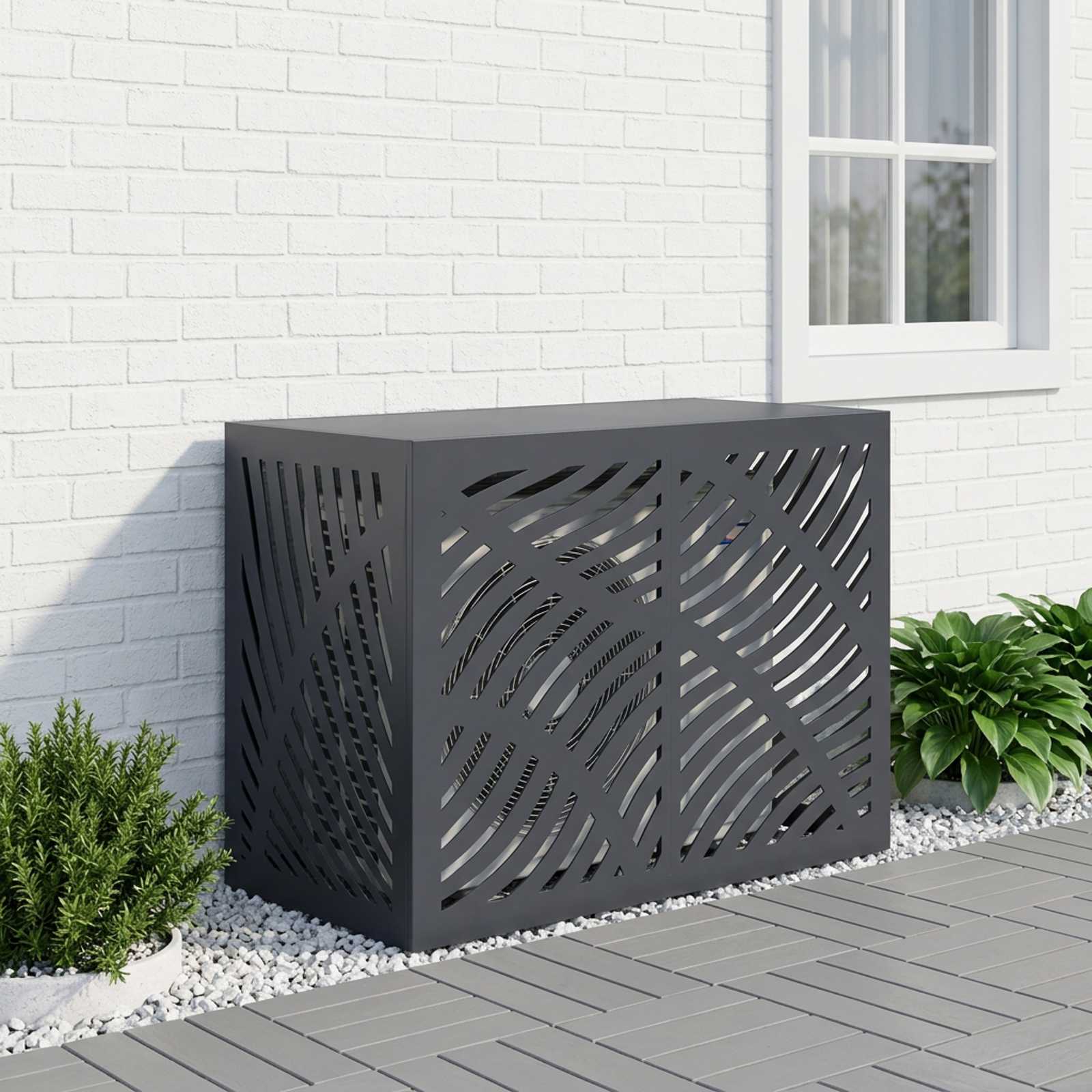 Air Conditioner Cover Steel Anthracite 100x50x70cm