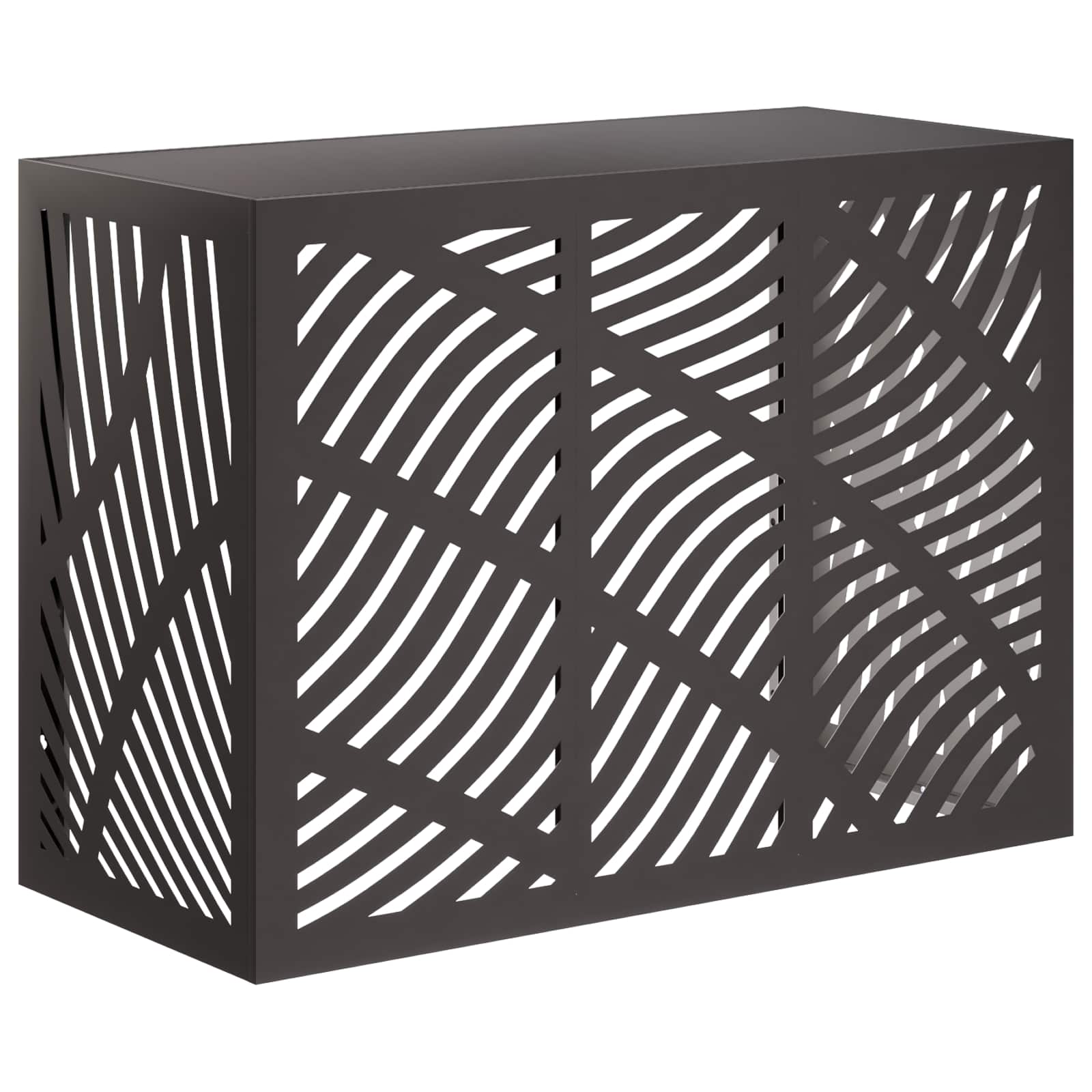 Air Conditioner Cover Steel Black 110x50x80cm