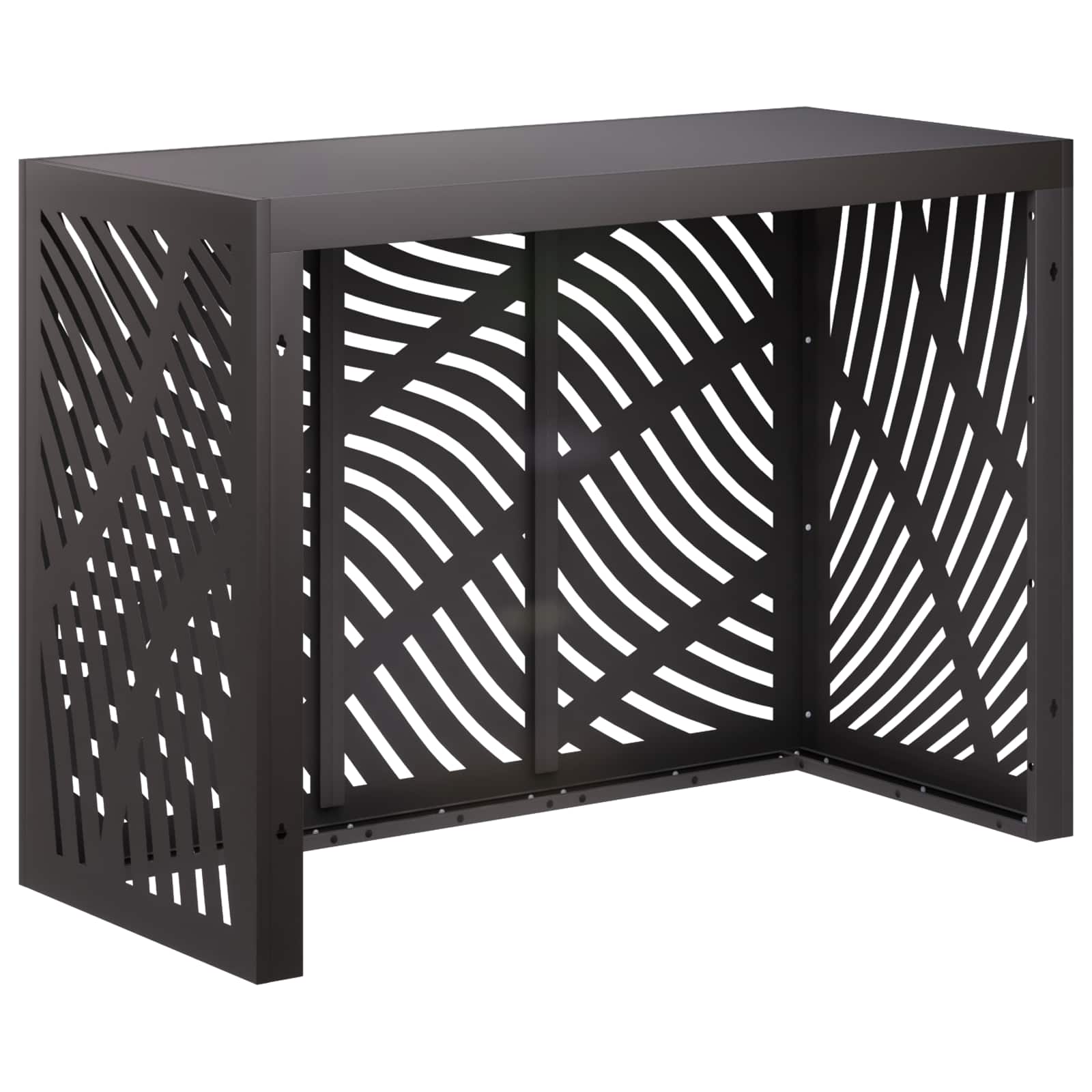 Air Conditioner Cover Steel Black 110x50x80cm