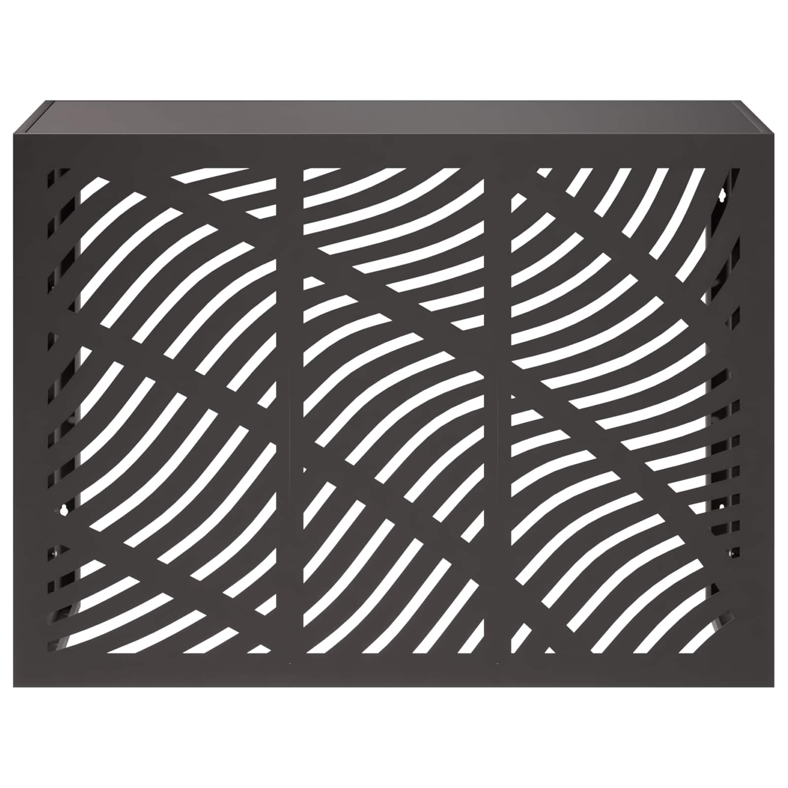 Air Conditioner Cover Steel Black 110x50x80cm