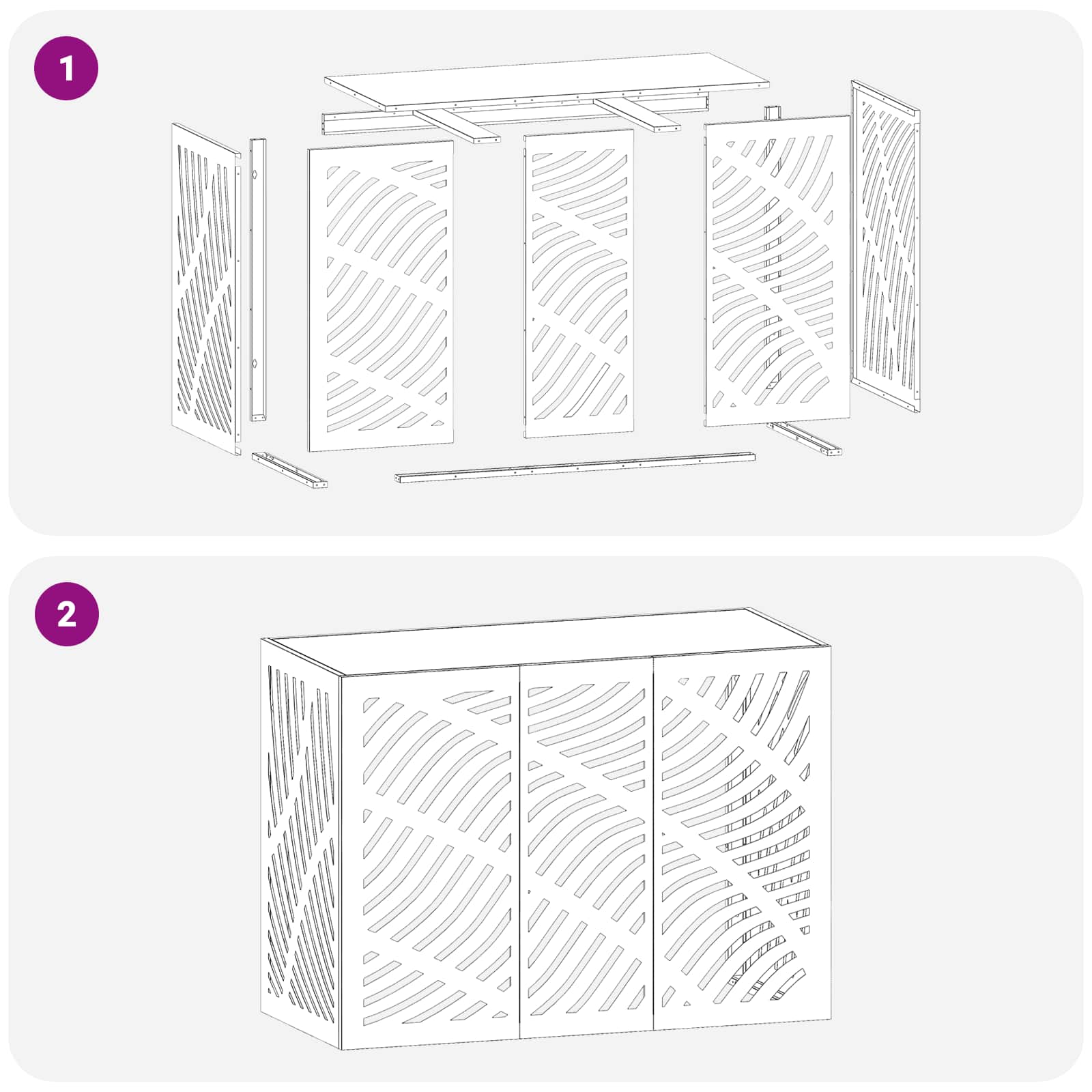 Air Conditioner Cover Steel Anthracite 110x50x80cm