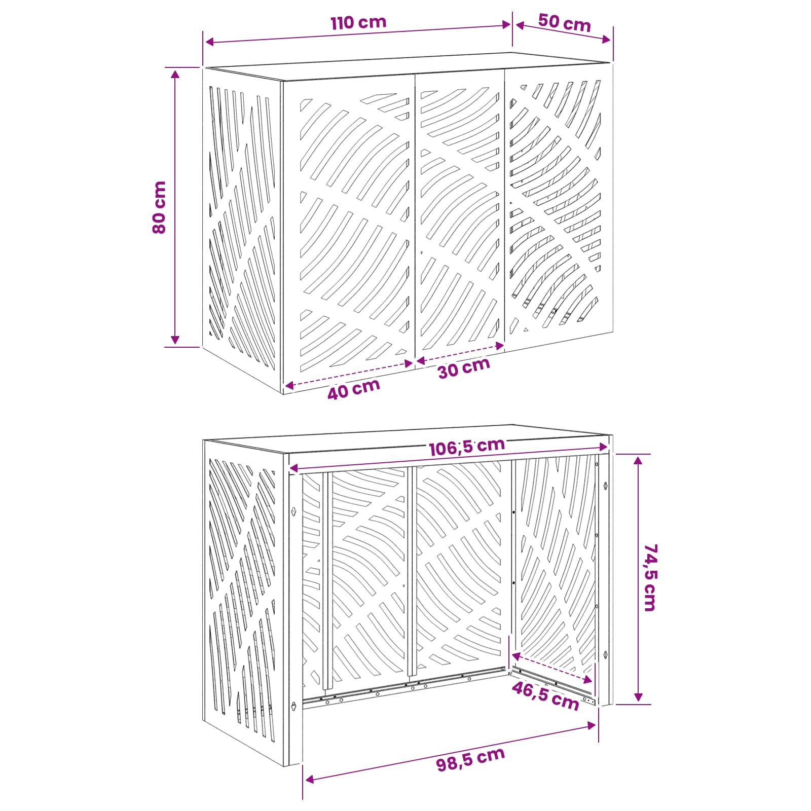 Air Conditioner Cover Steel Anthracite 110x50x80cm