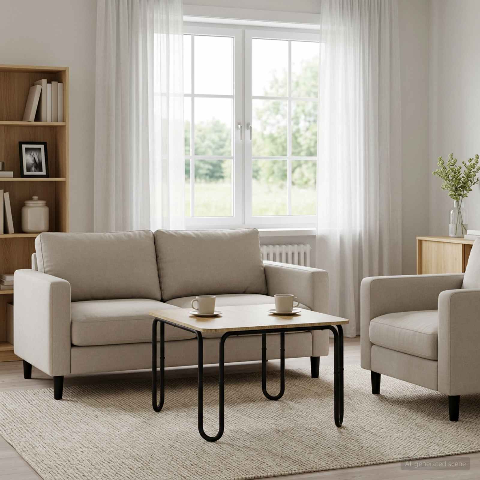 Oak Coffee Table 100cm 100x100x45cm