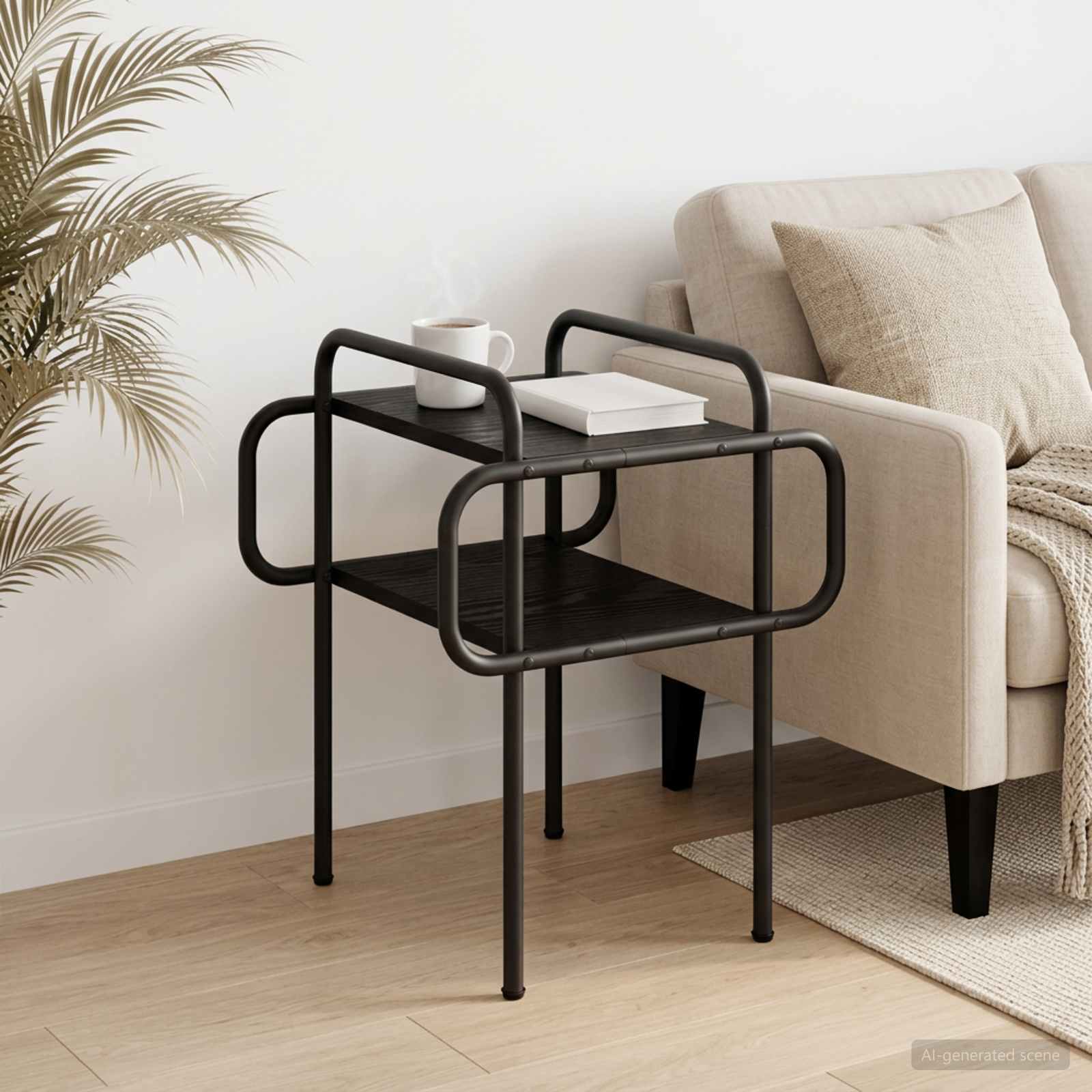 Coffee Table Black Oak Compact 40x40x51cm