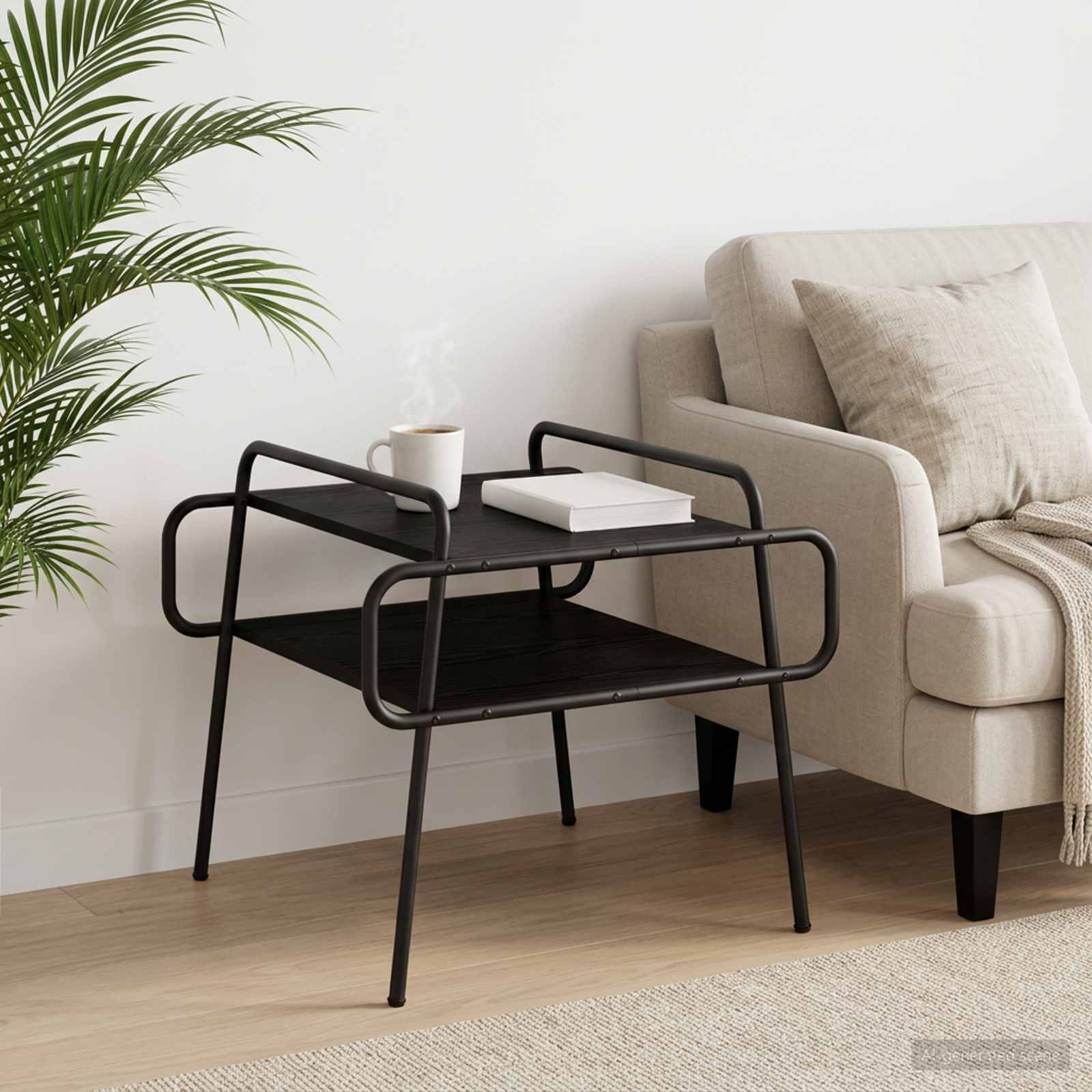 Black Coffee Table 60cm 60x60x51cm
