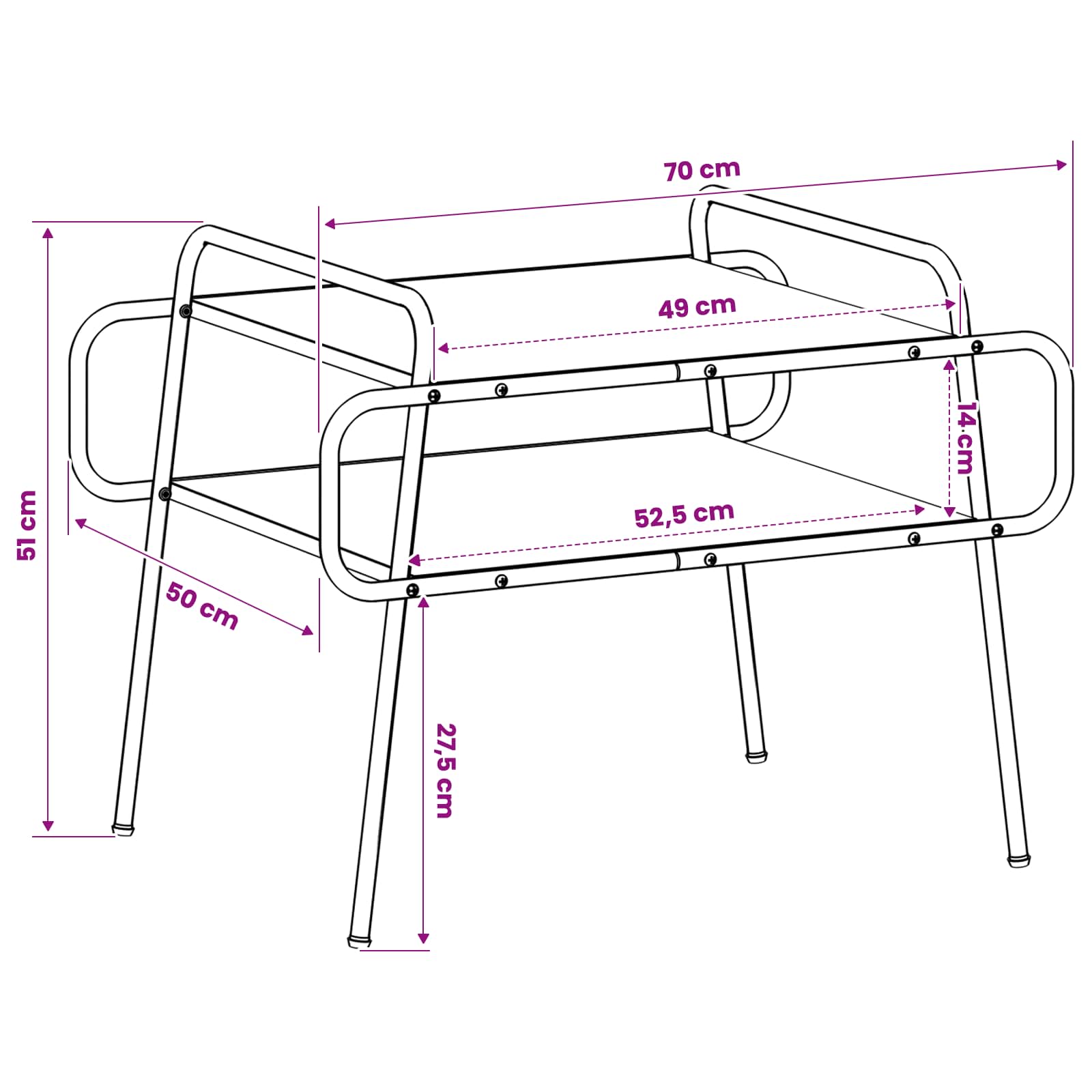 Coffee Table Sonoma Oak Compact 70x50x51cm