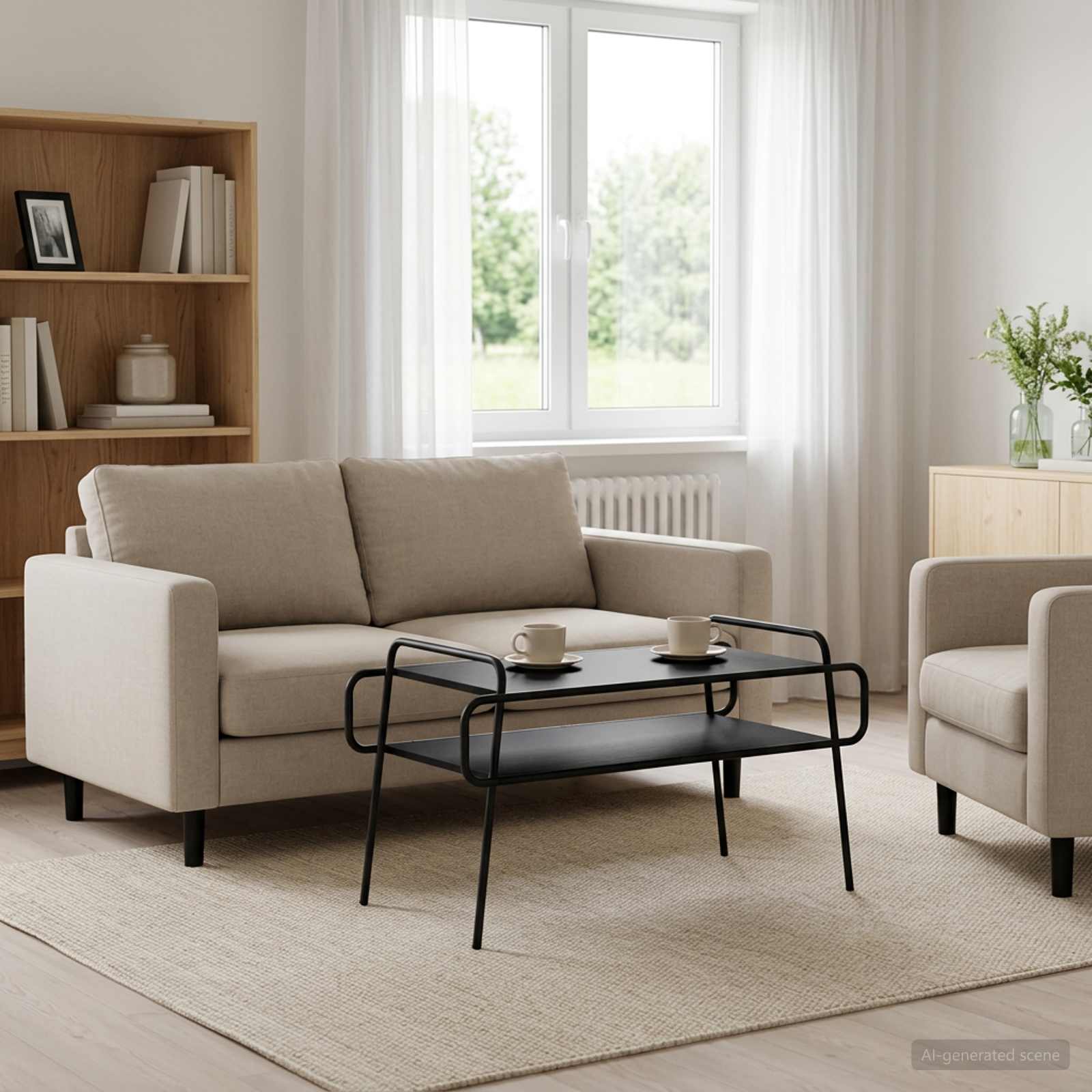 Black Oak Coffee Table 100cm 100x50x51cm