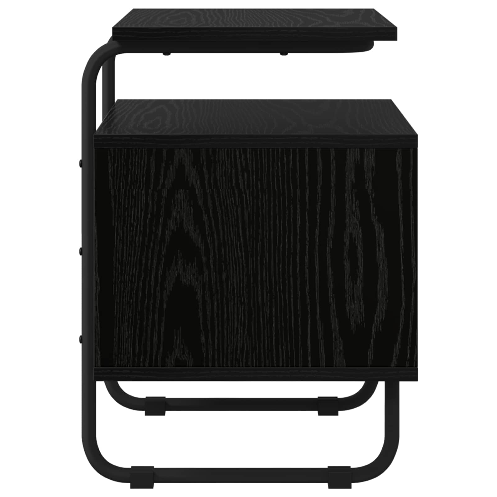 Black Oak Bedside Cabinet Engineered Wood | Simpledeals