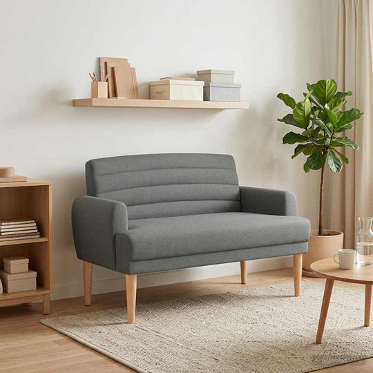 Button Tufted Loveseat Dark Grey Velvet | Simpledeals