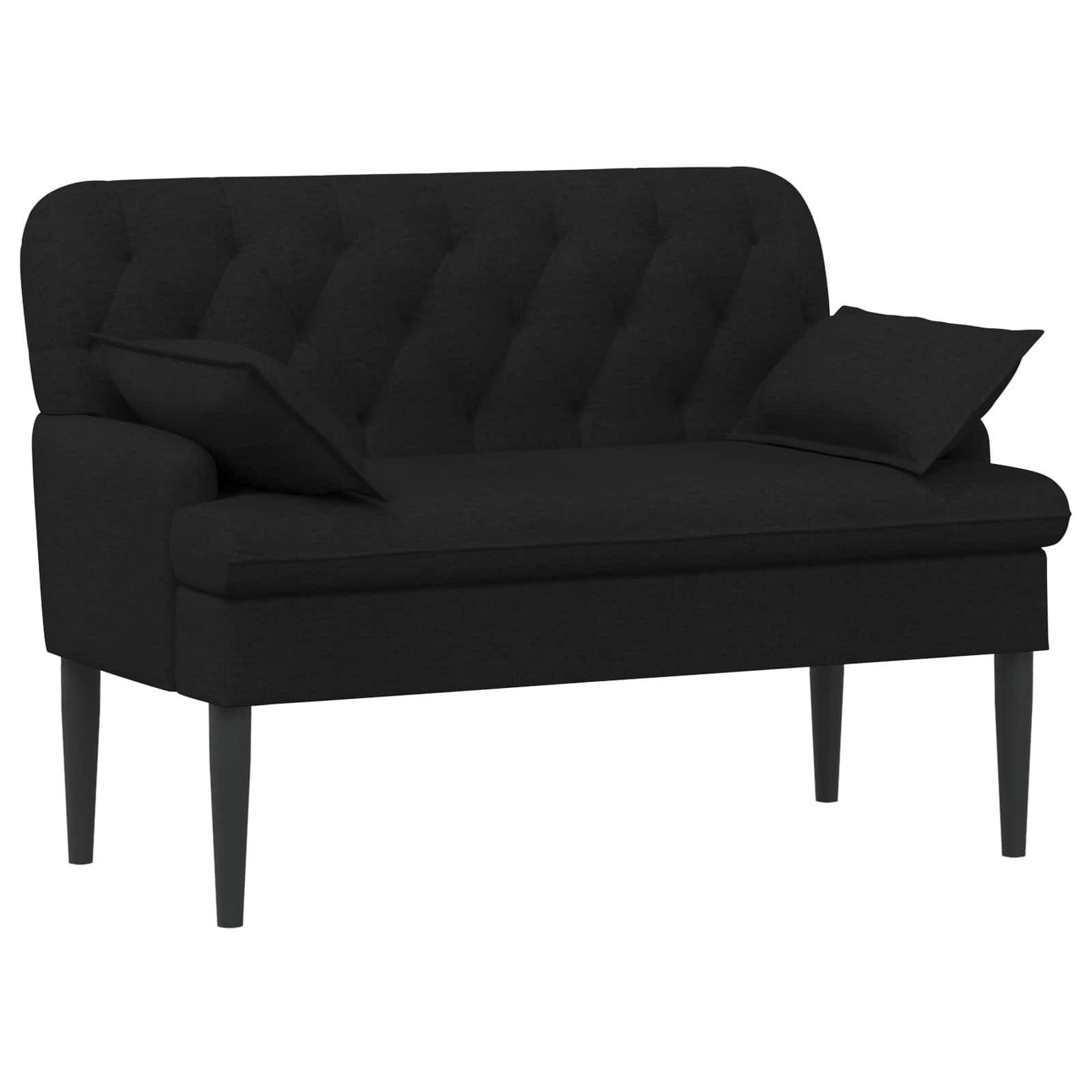 Black Button Tufted Loveseat Velvet Sofa | Simpledeals
