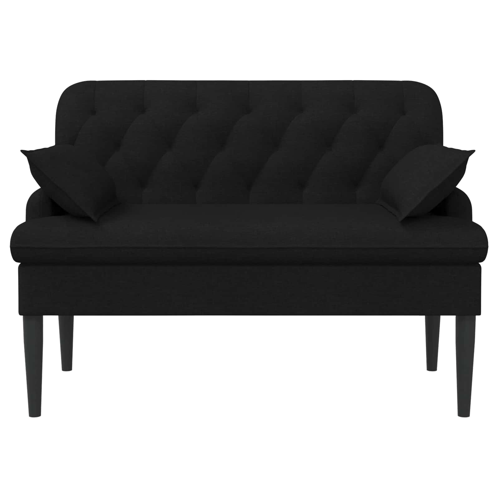 Black Button Tufted Loveseat Velvet Sofa | Simpledeals