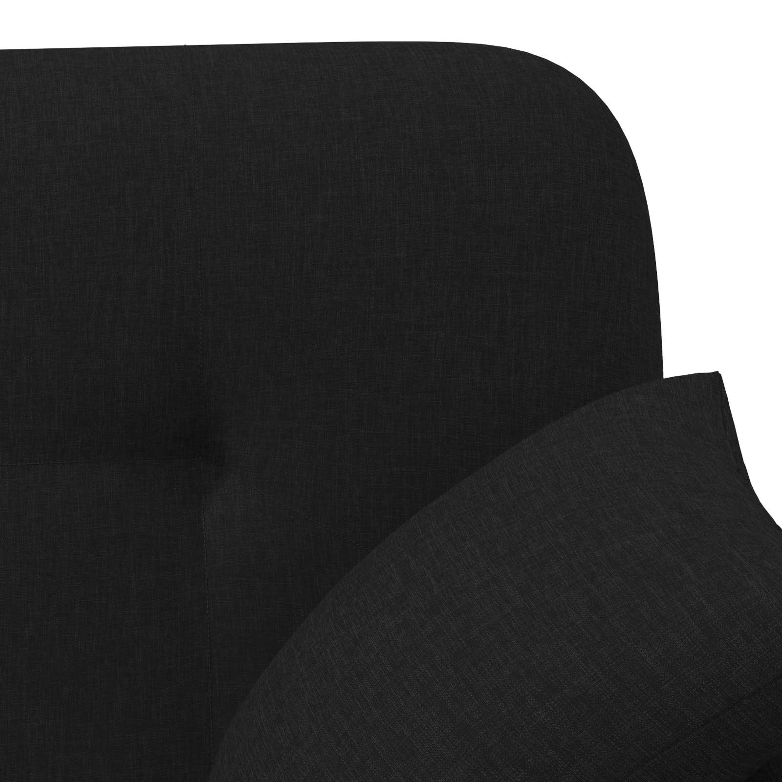 Button Tufted Loveseat Black Fabric 2 Seater | Simpledeals