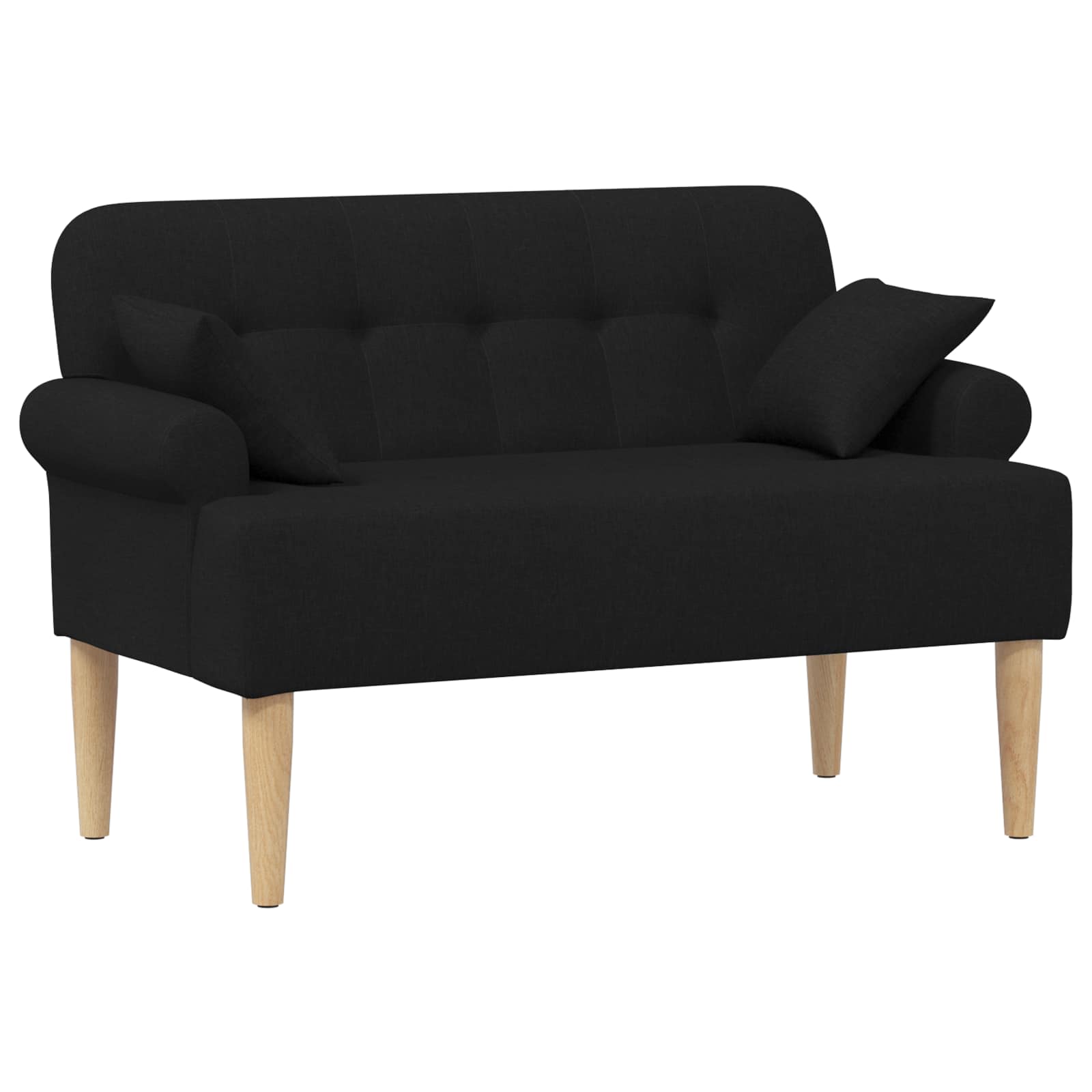 Button Tufted Loveseat Black Fabric 2 Seater | Simpledeals