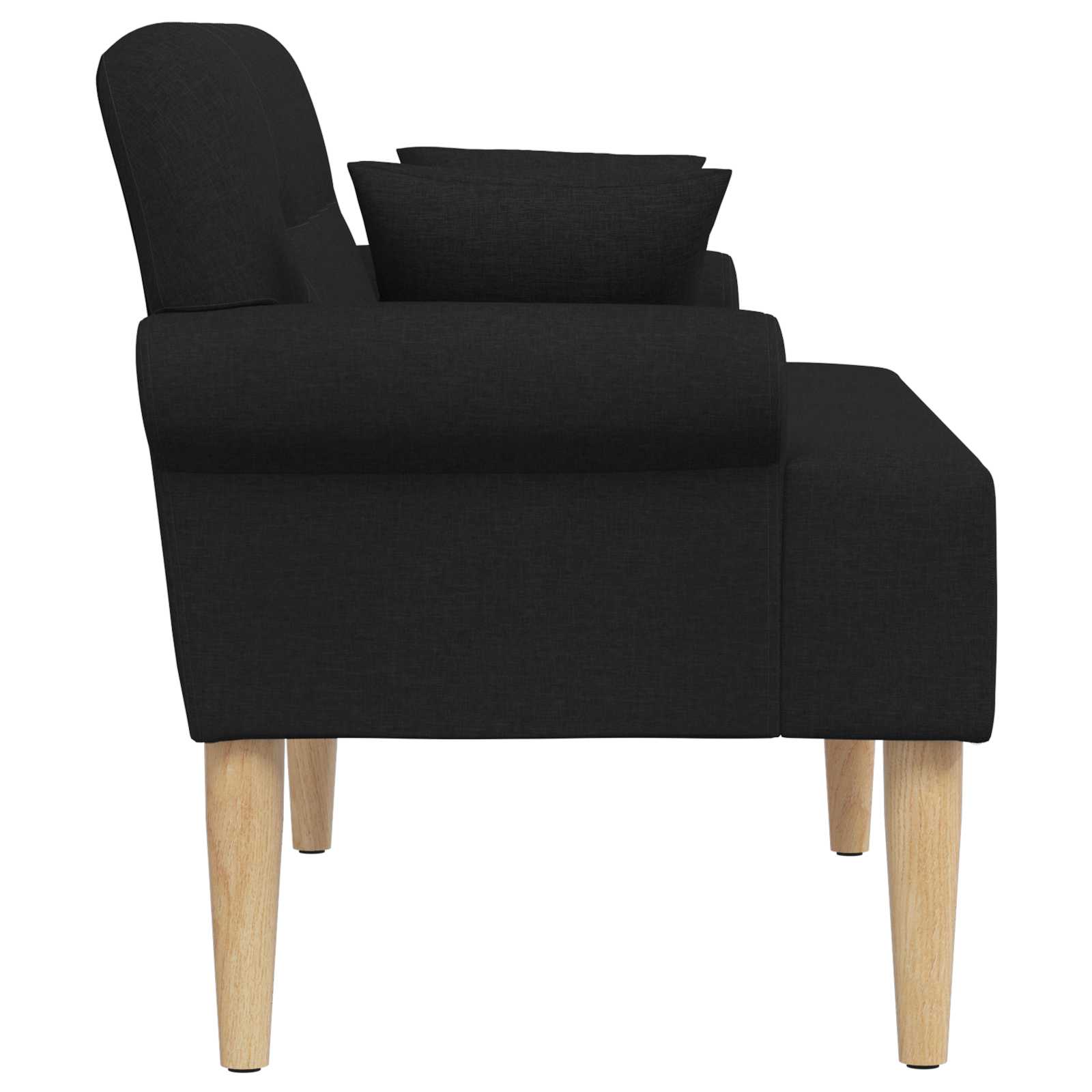 Button Tufted Loveseat Black Fabric 2 Seater | Simpledeals