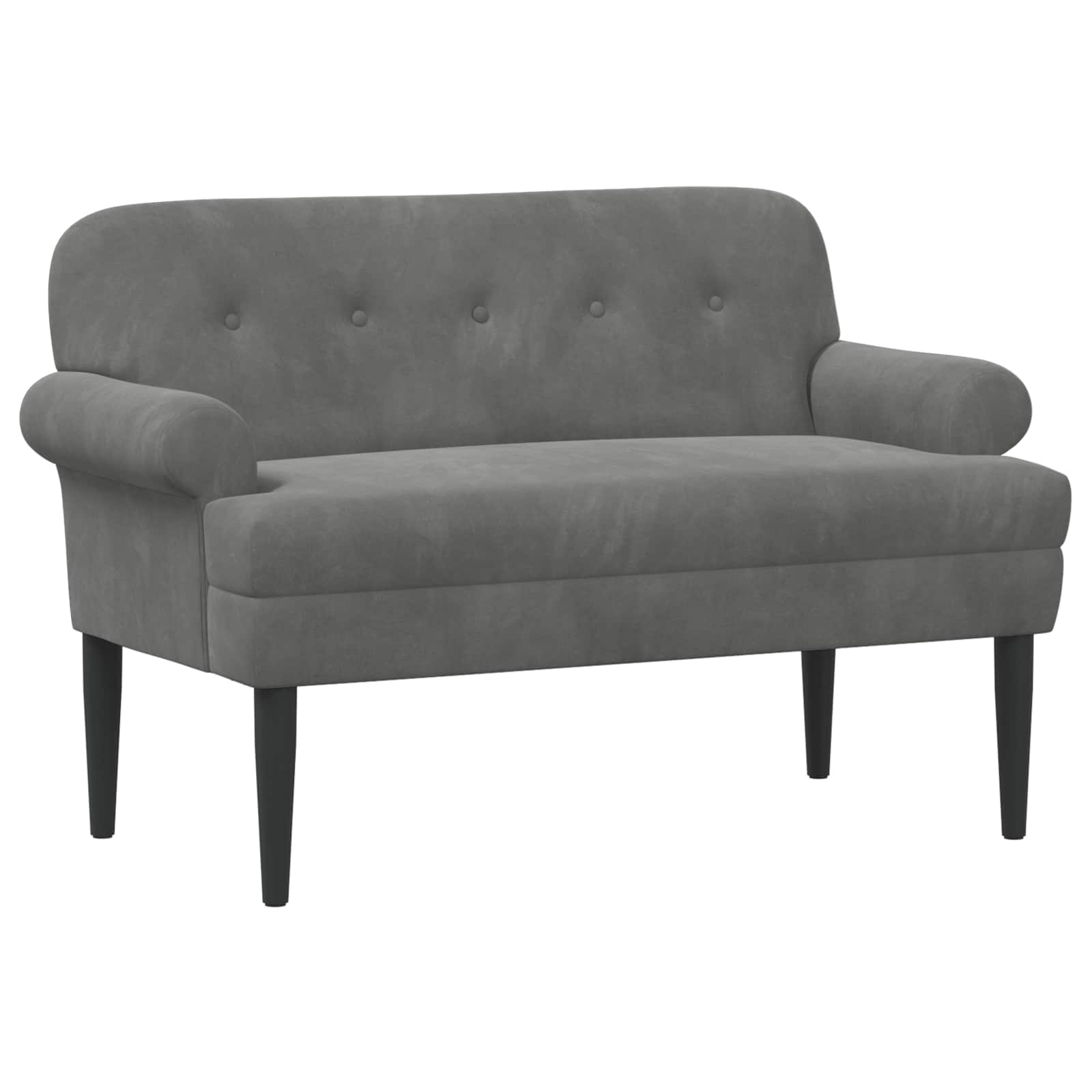 Velvet Button Tufted Loveseat Dark Grey | Simpledeals