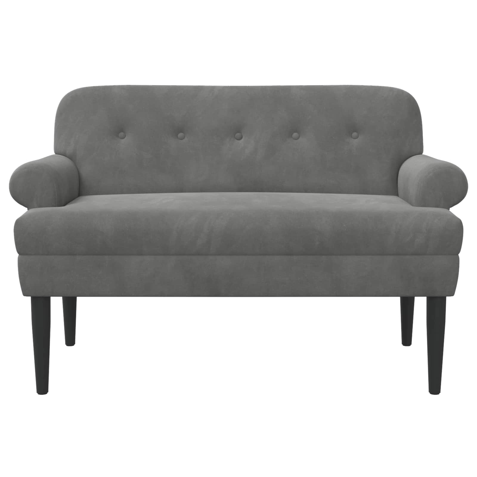 Velvet Button Tufted Loveseat Dark Grey | Simpledeals