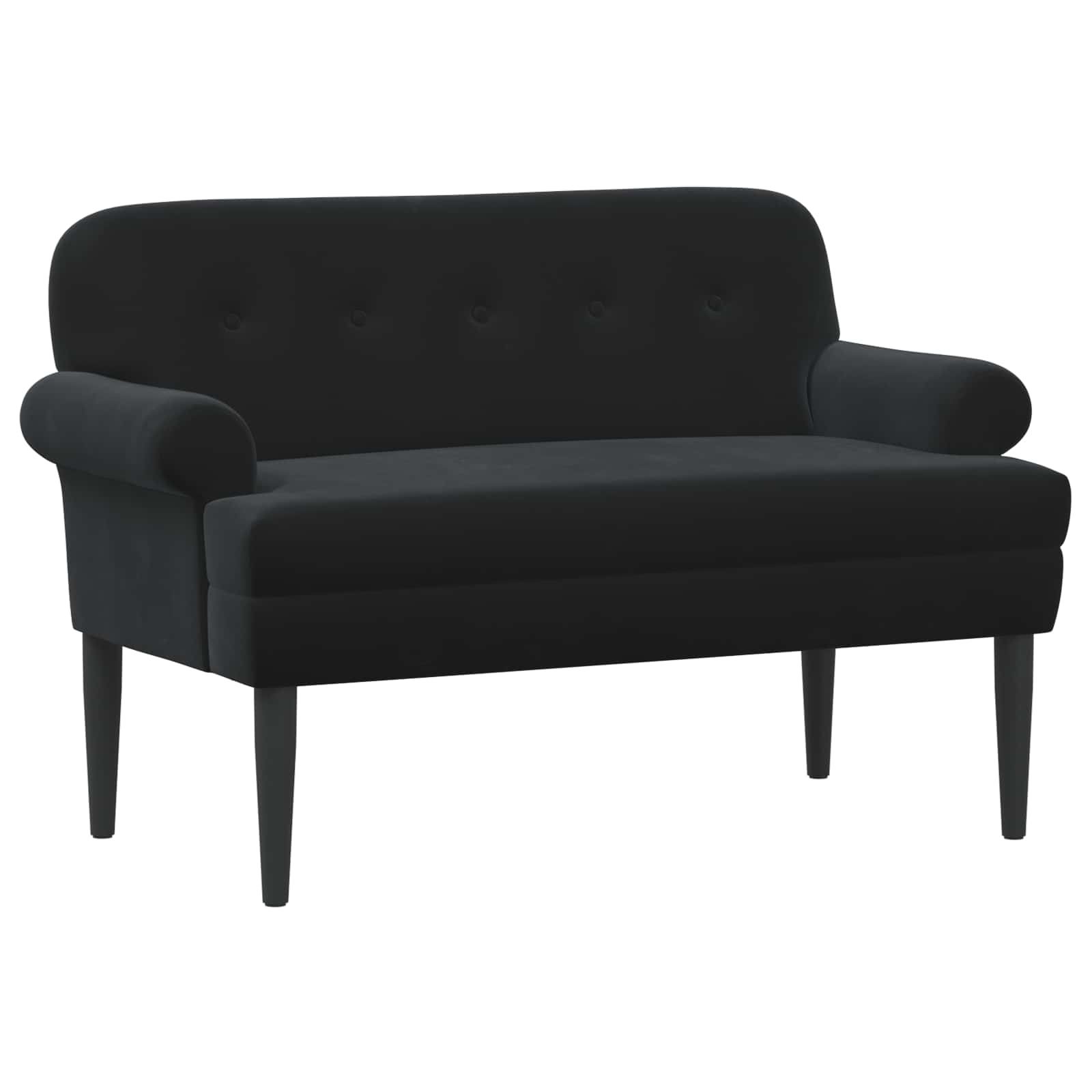 Black Velvet Button Tufted Loveseat Sofa | Simpledeals
