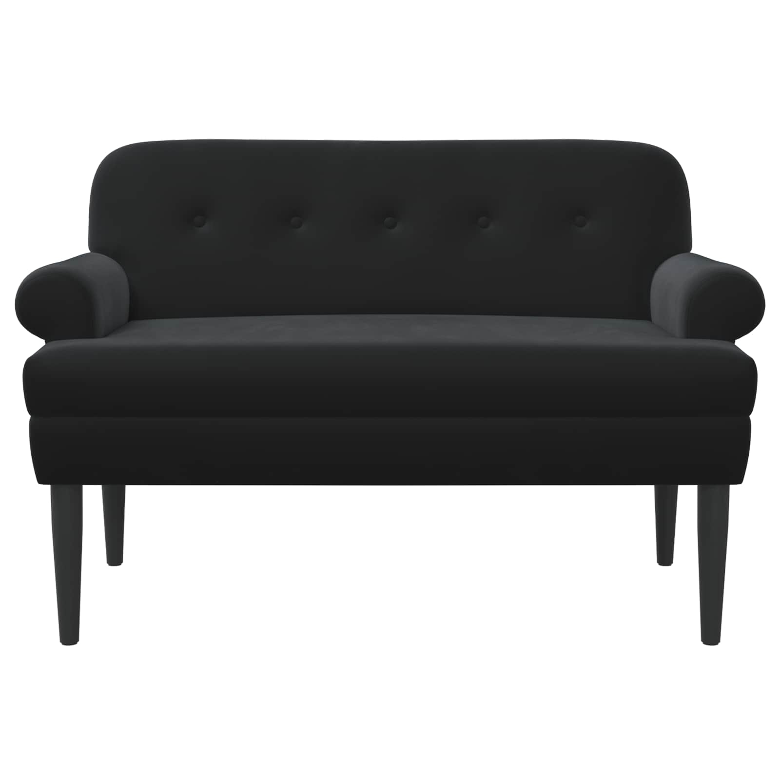 Black Velvet Button Tufted Loveseat Sofa | Simpledeals