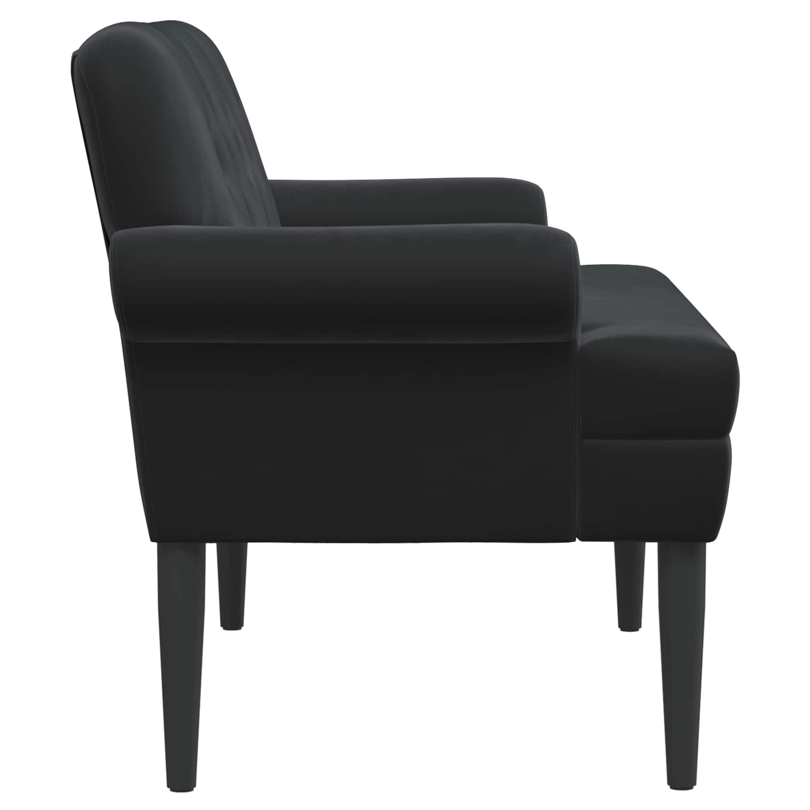 Black Velvet Button Tufted Loveseat Sofa | Simpledeals