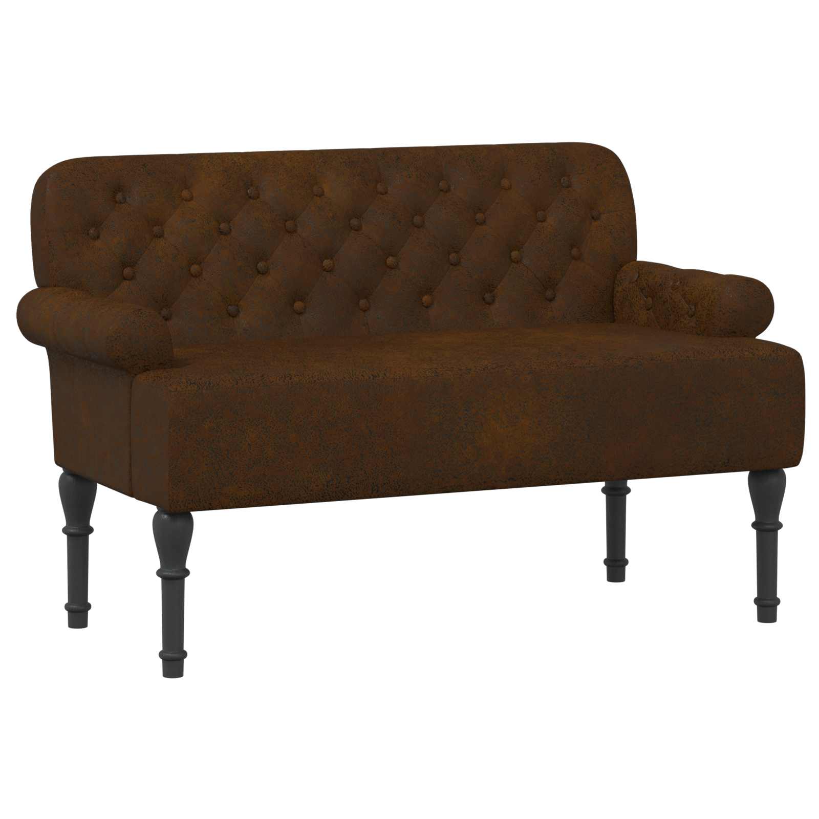 Button Tufted Loveseat Brown 2 Seater | Simpledeals