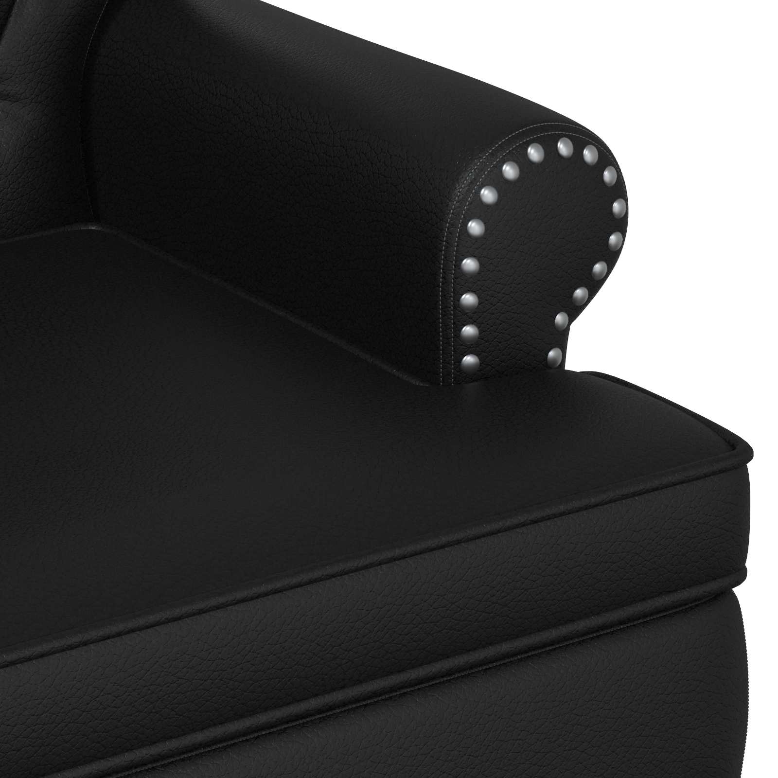 Black Faux Leather Loveseat Button Tufted | Simpledeals