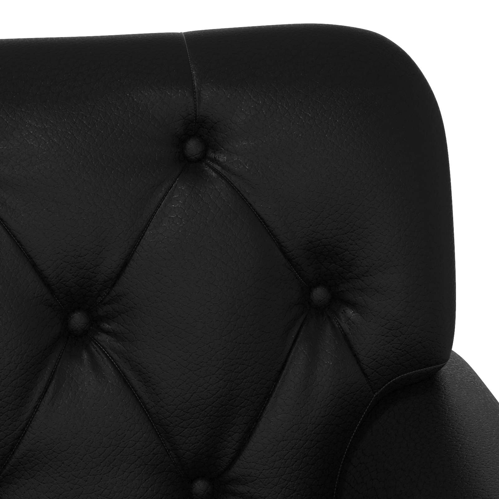 Black Faux Leather Loveseat Button Tufted | Simpledeals