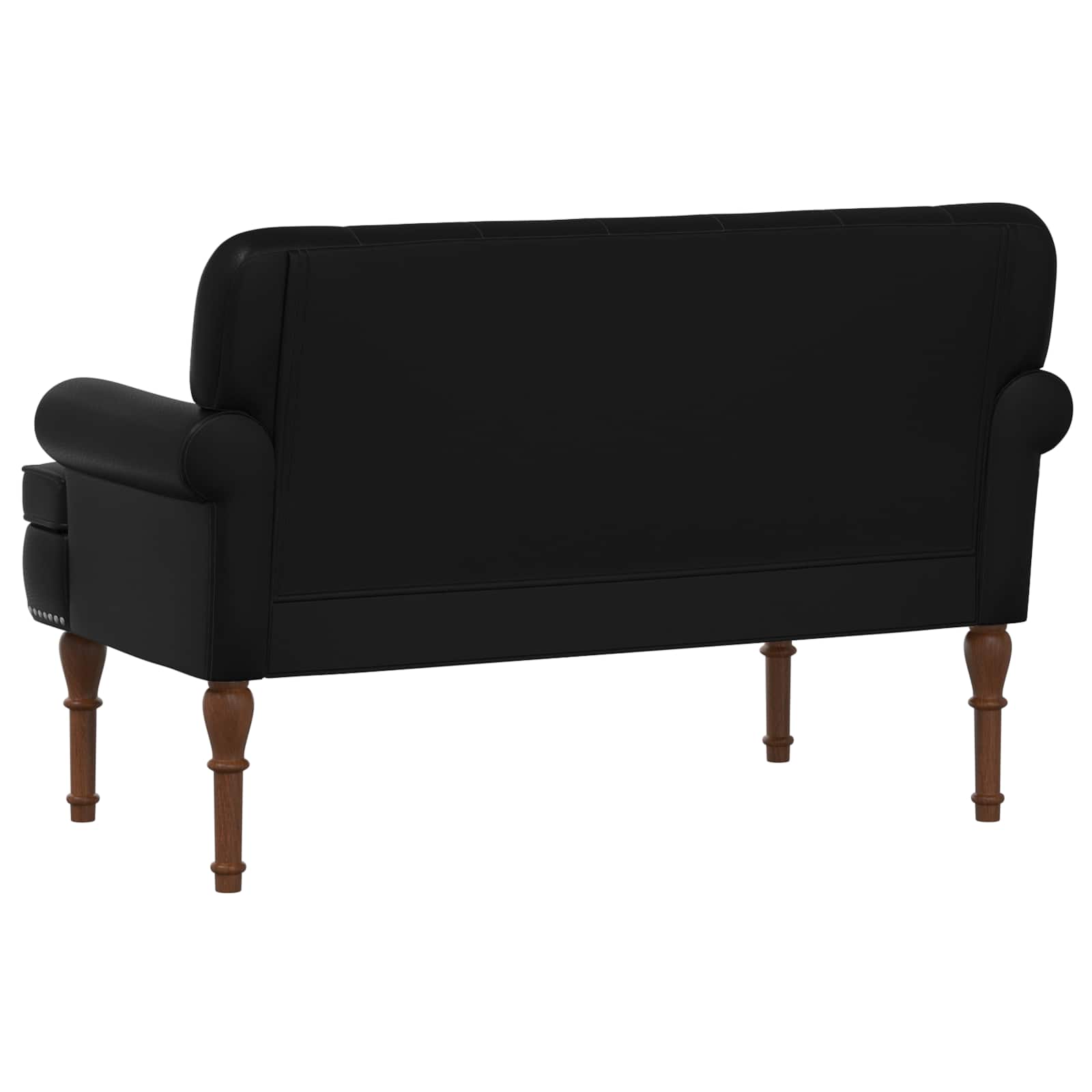 Black Faux Leather Loveseat Button Tufted | Simpledeals