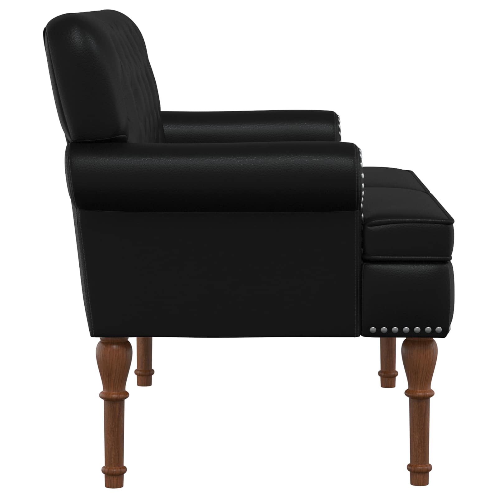 Black Faux Leather Loveseat Button Tufted | Simpledeals