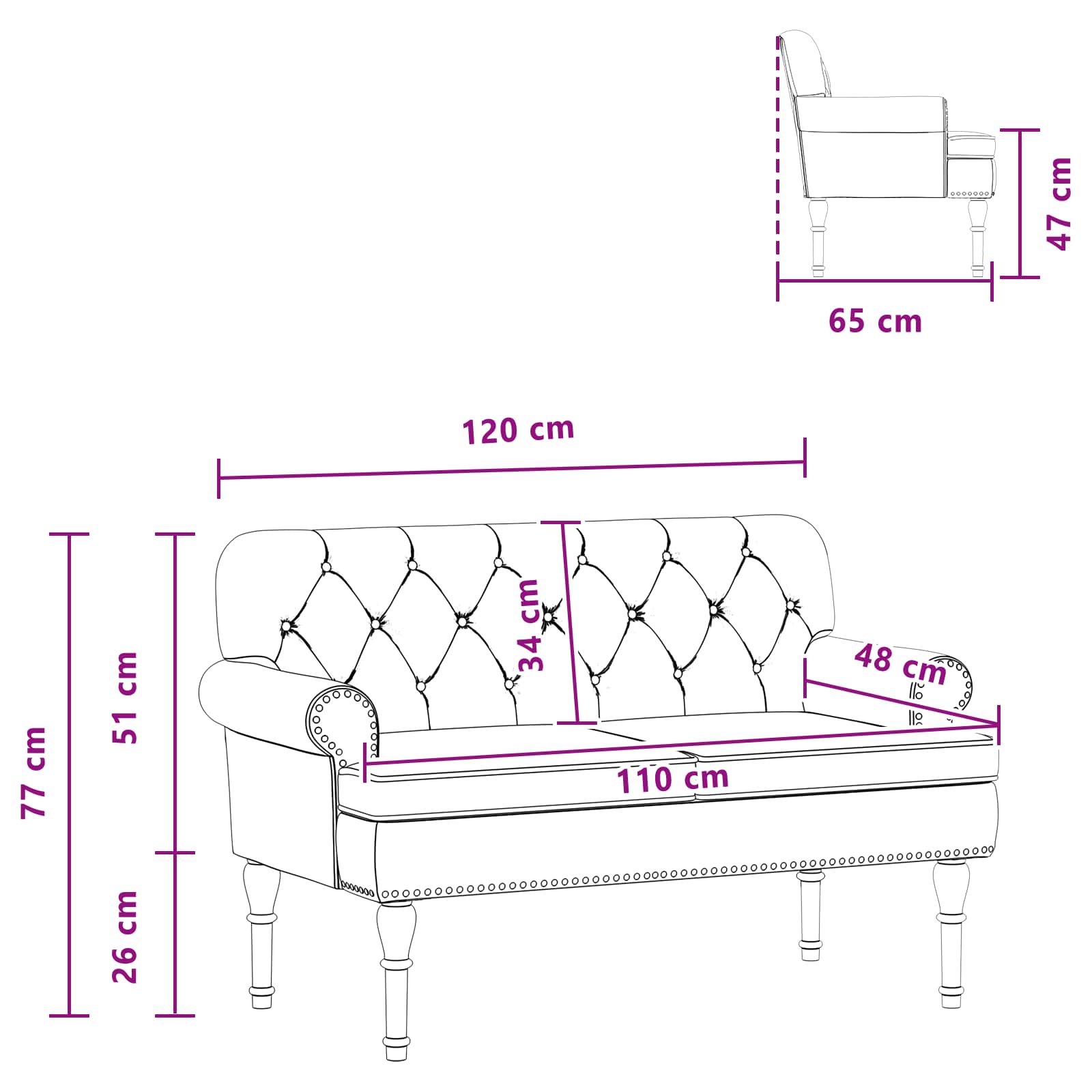 Black Faux Leather Loveseat Button Tufted | Simpledeals