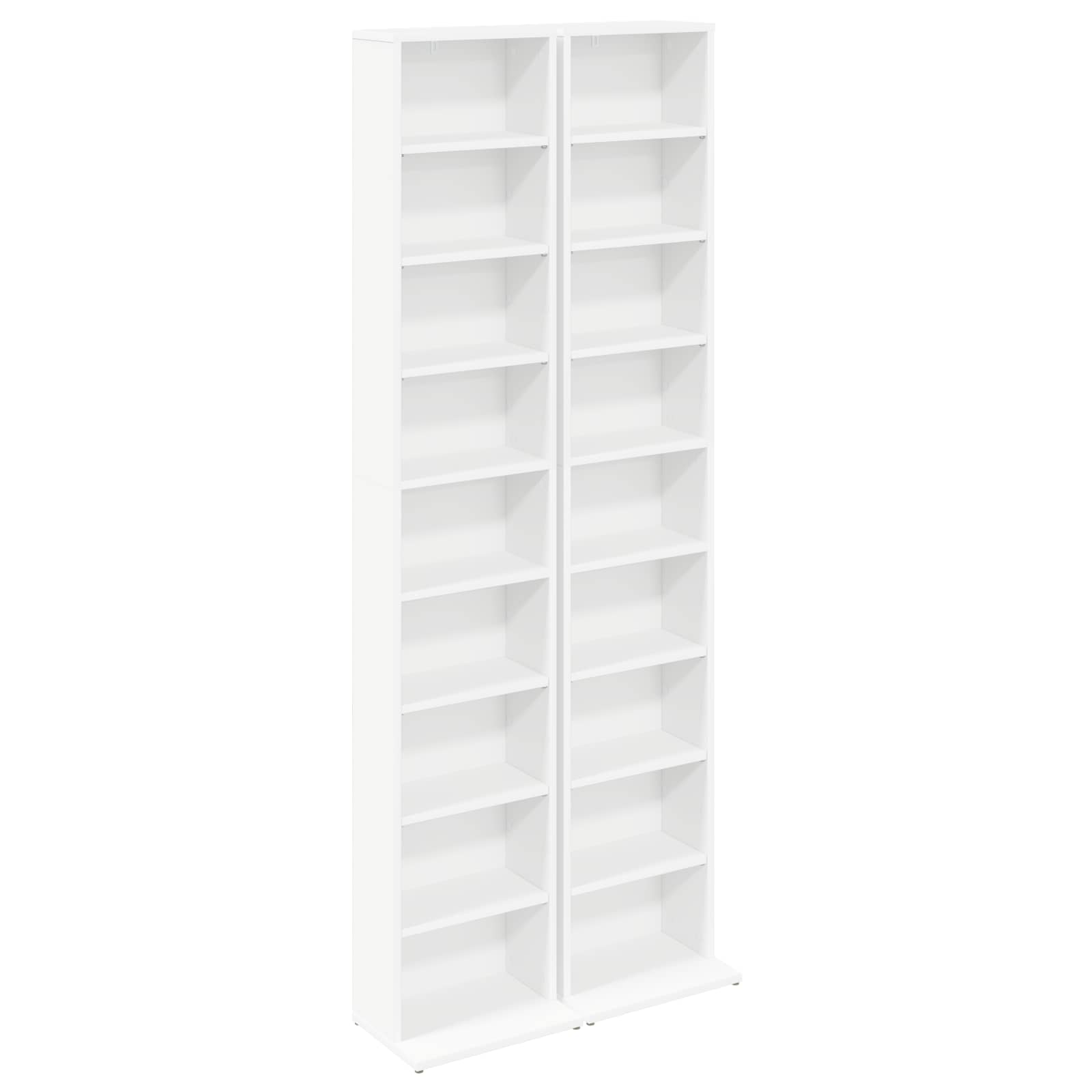Media Storage Cabinet White Engineered Wood 33 cm x 23.5 cm x 175 cm