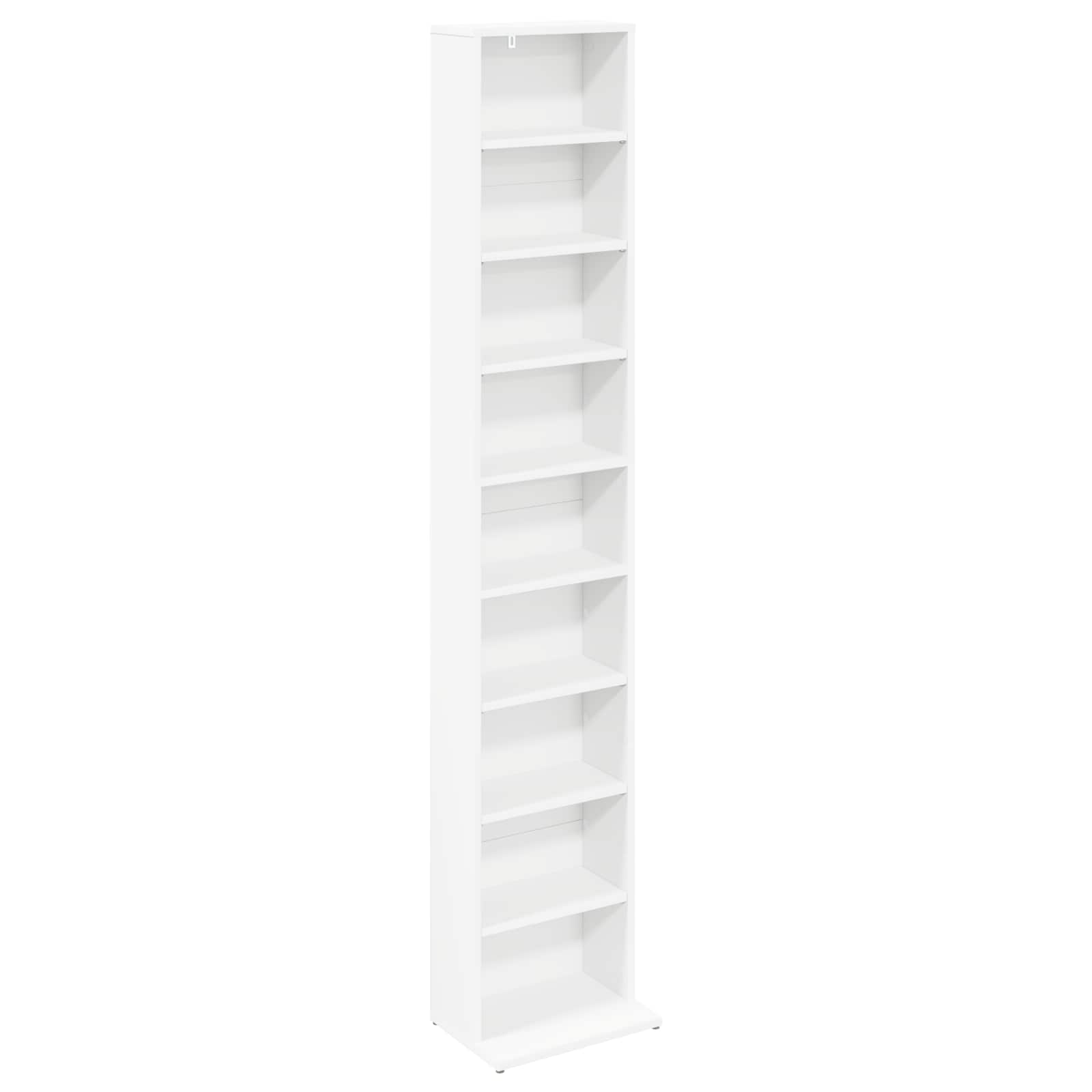 Media Storage Cabinet White Engineered Wood 33 cm x 23.5 cm x 175 cm