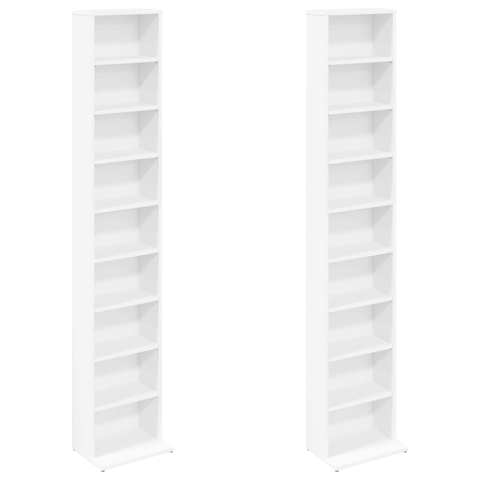 Media Storage Cabinet White Engineered Wood 33 cm x 23.5 cm x 175 cm