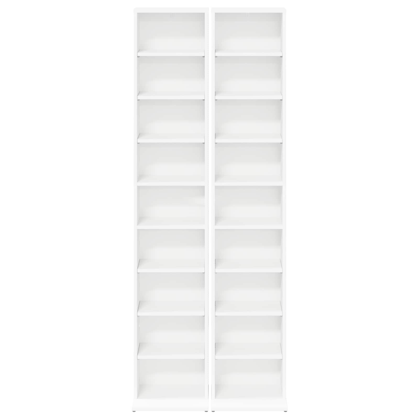 Media Storage Cabinet White Engineered Wood 33 cm x 23.5 cm x 175 cm
