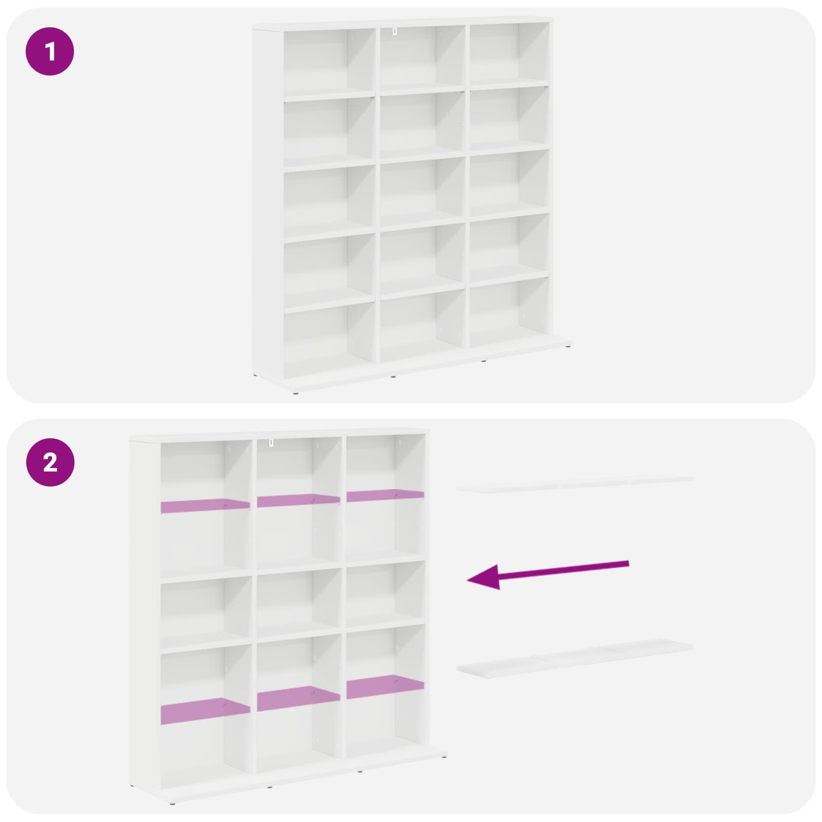 White Media Cabinet Storage 96 cm x 23.5 cm x 97.5 cm