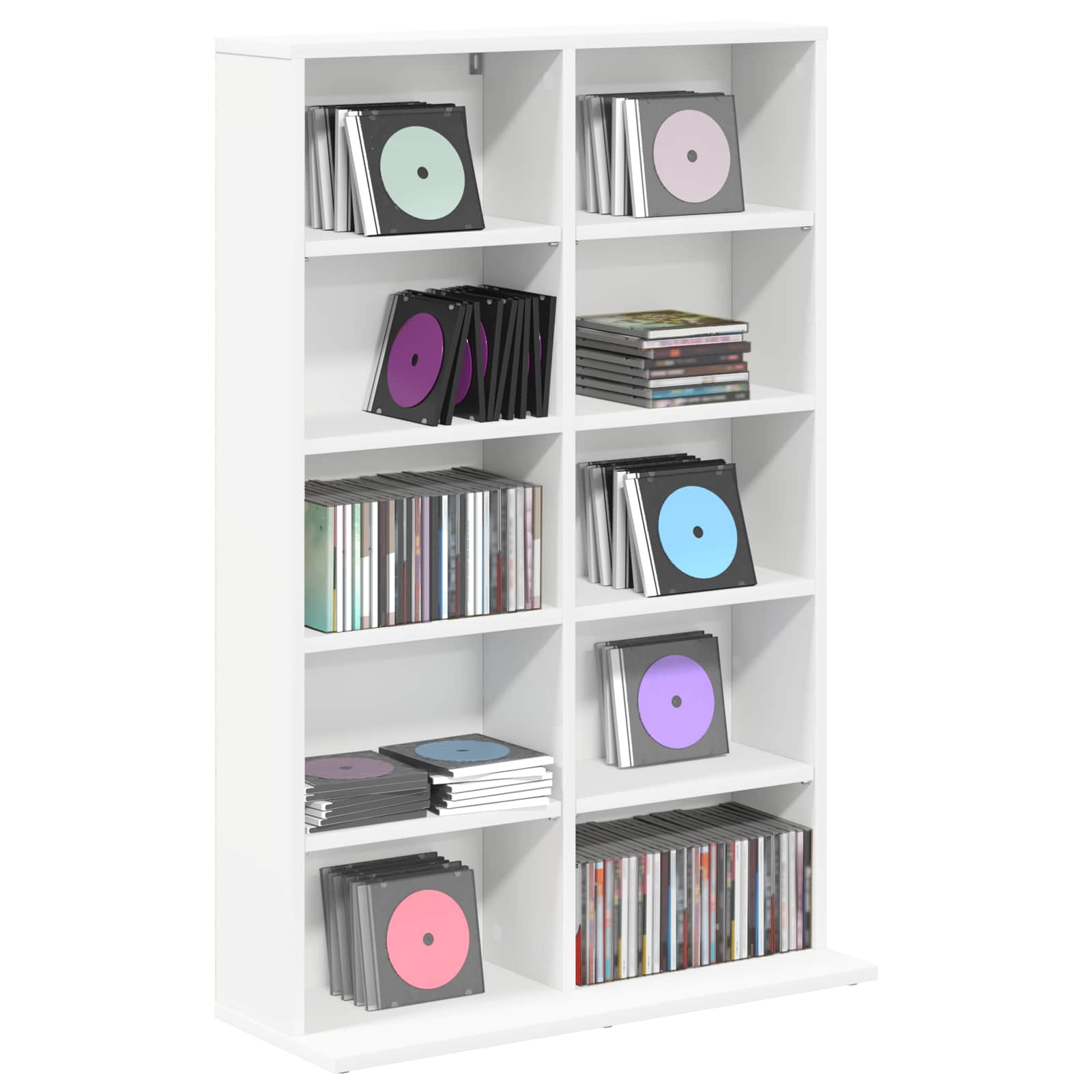 Cd Cabinet White Engineered 65 cm x 23.5 cm x 97.5 cm