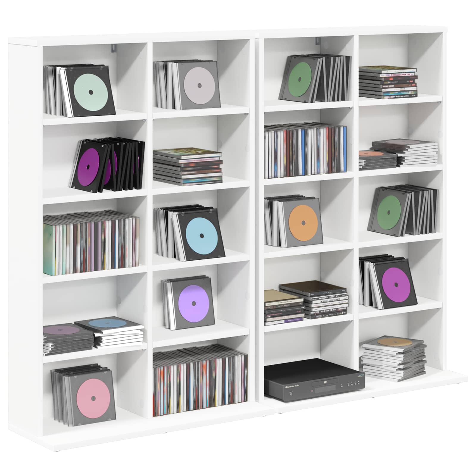 Media Cabinet White Storage 65 cm x 23.5 cm x 97.5 cm
