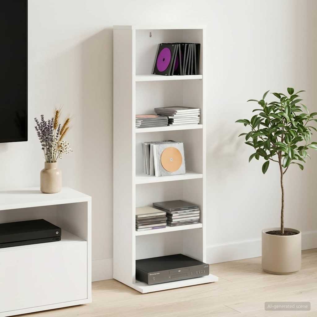 White Media Cabinet Storage 33 cm x 23.5 cm x 97.5 cm