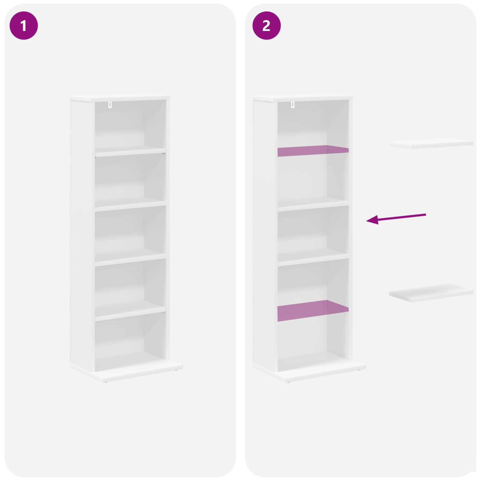 White Media Cabinet Storage 33 cm x 23.5 cm x 97.5 cm
