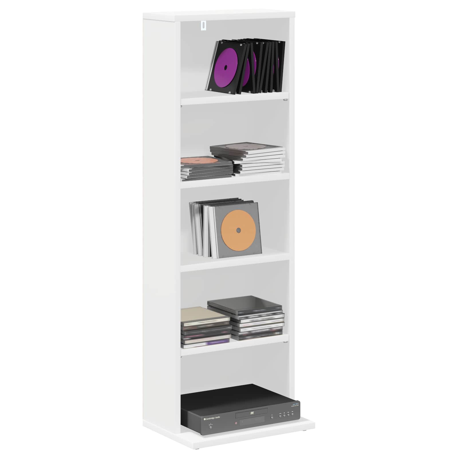 White Media Cabinet Storage 33 cm x 23.5 cm x 97.5 cm