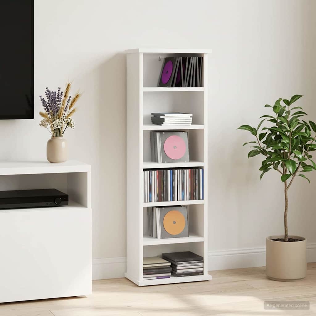 Media Cabinet White Engineered Wood 32 cm x 92 cm