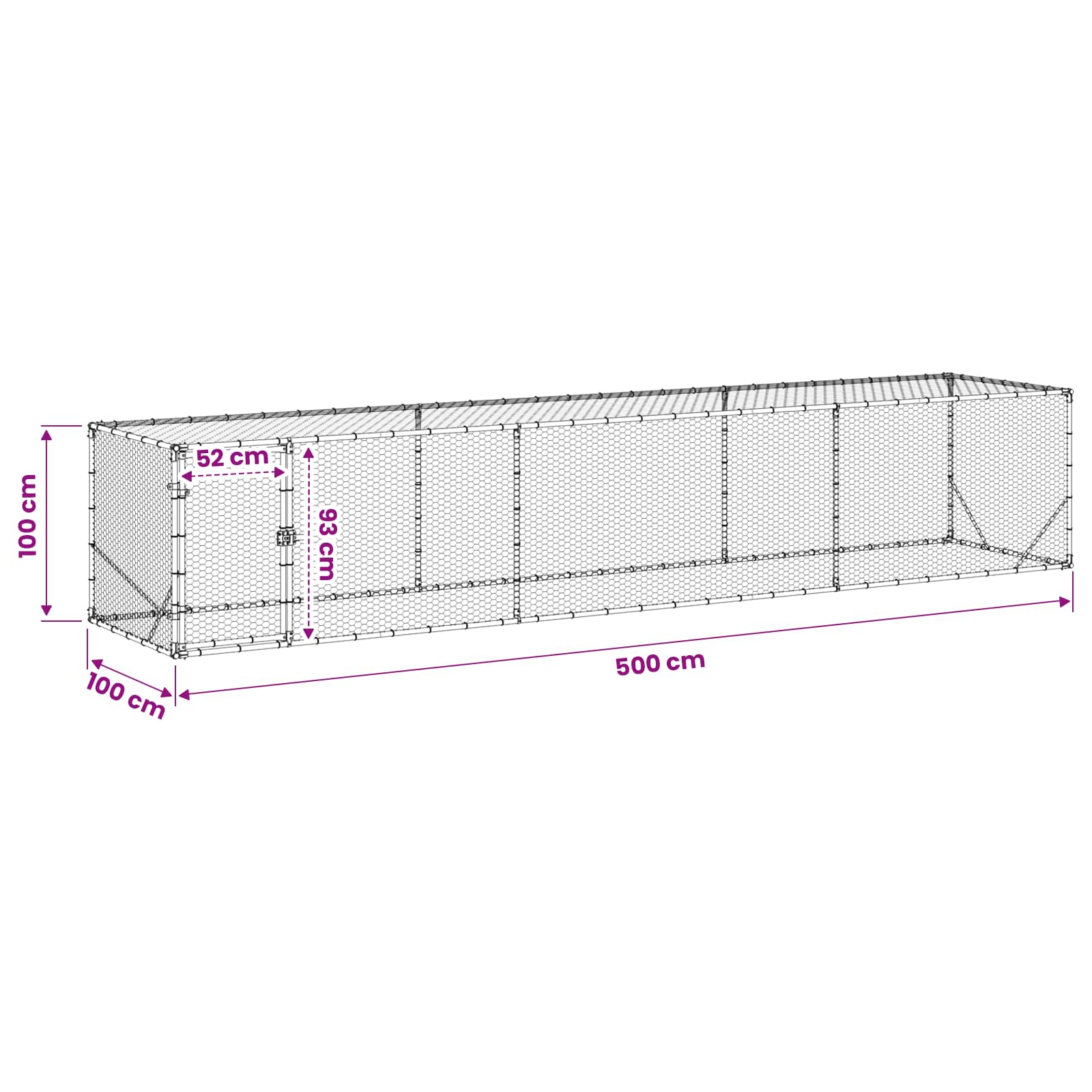 Galvanised Steel Chicken Yard 500cm | Simpledeals
