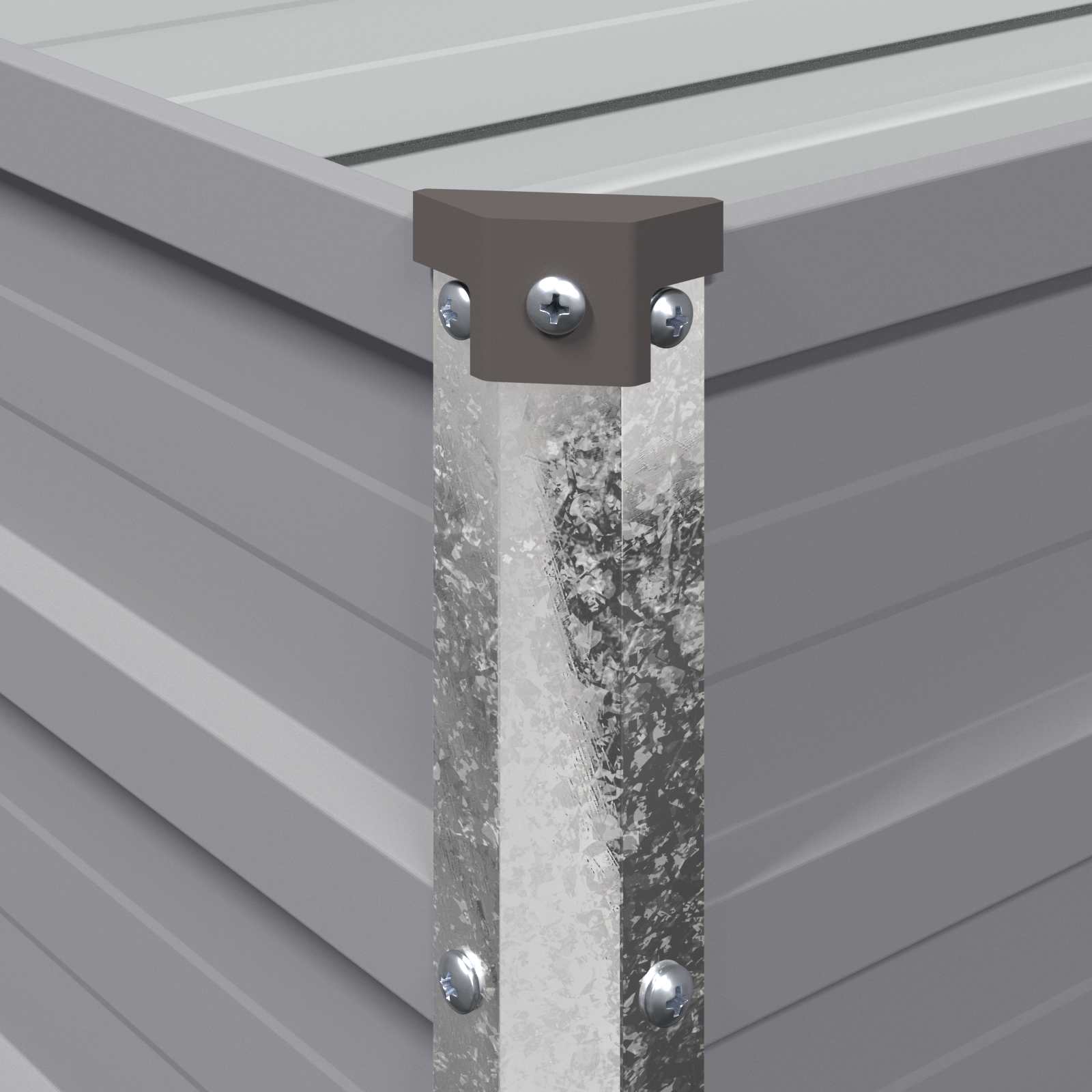 Grey Steel Garden Bed 100x40x55cm