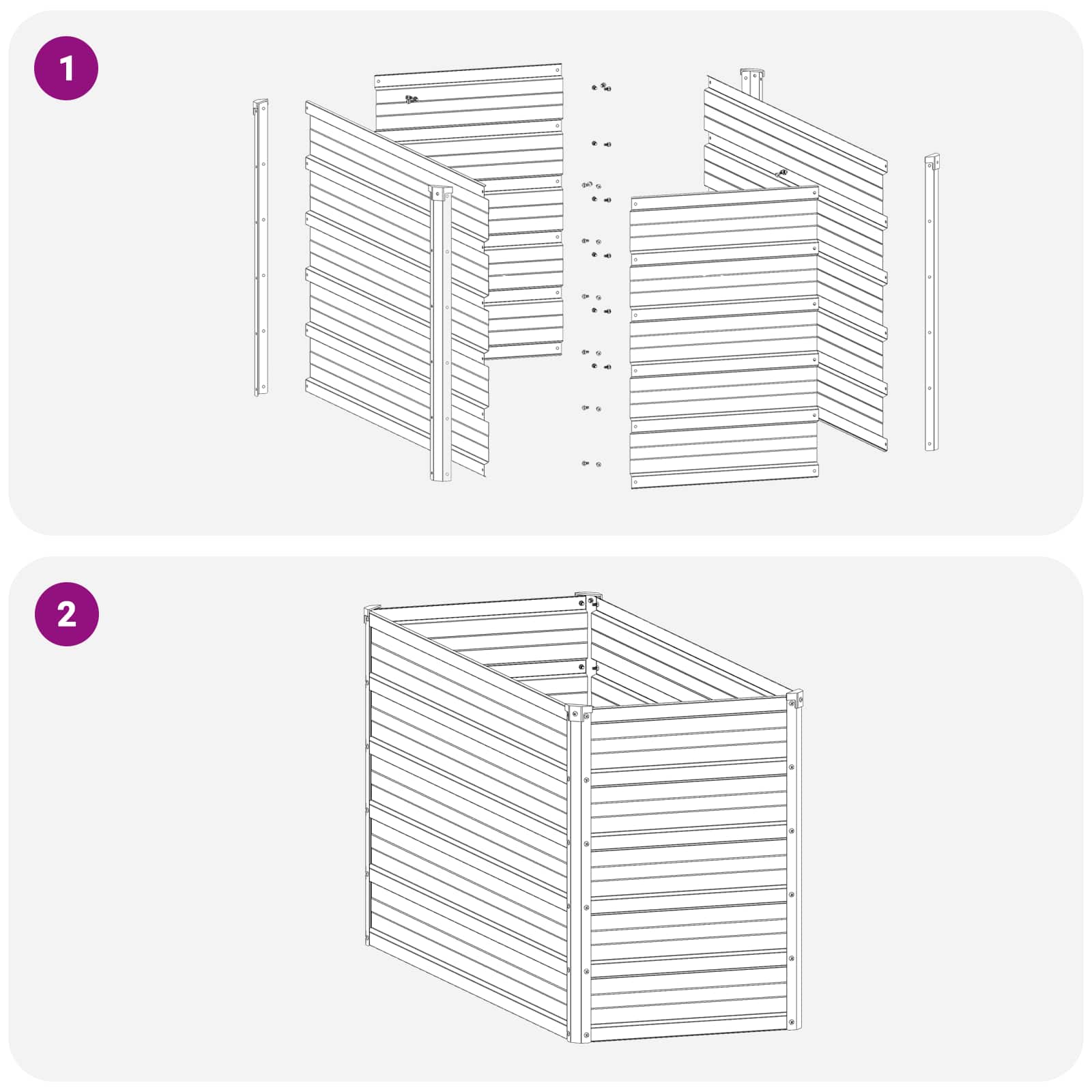 Grey Steel Garden Bed 100x40x55cm
